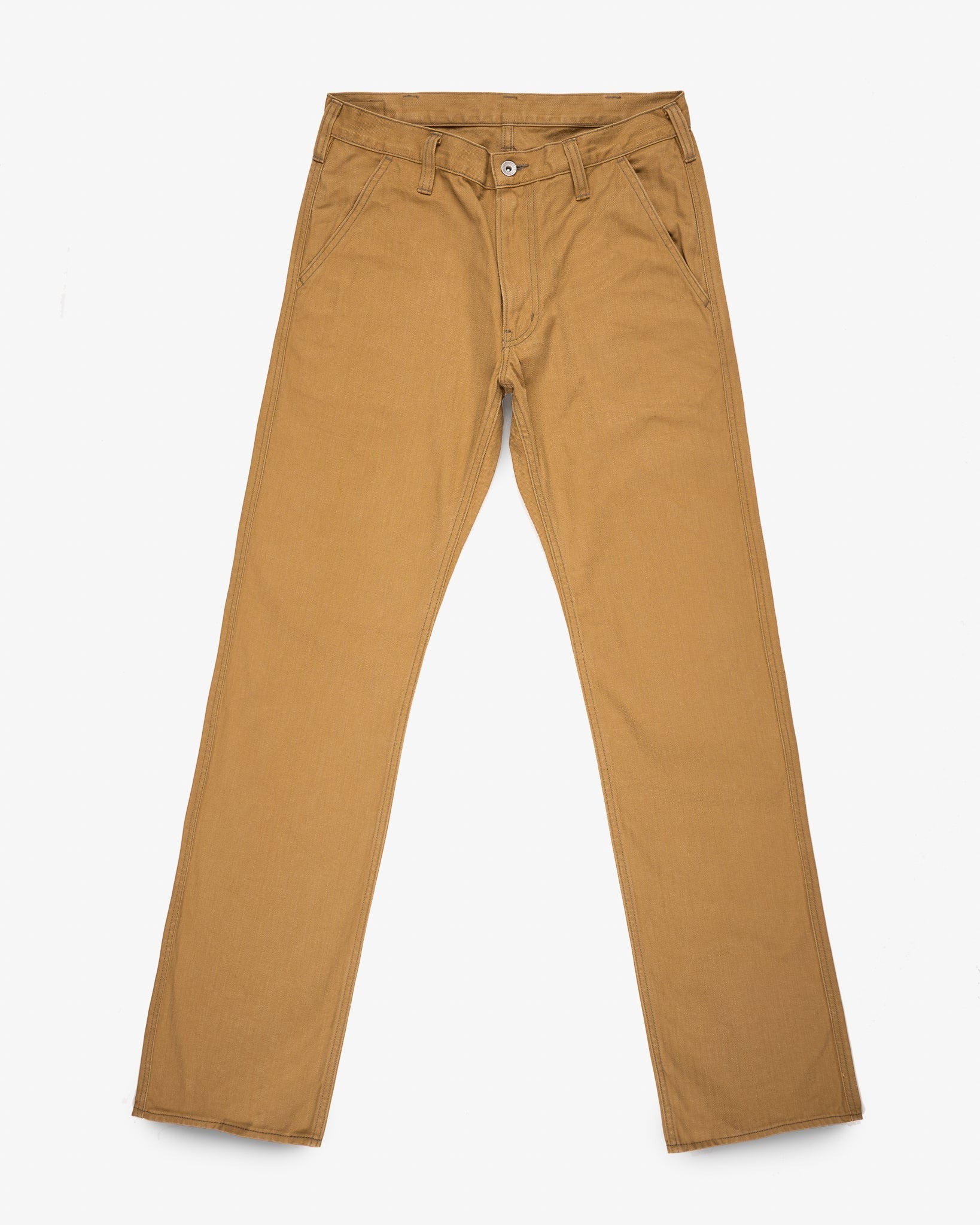 IH-748-BRN 10OZ HERRINGBONE WIDE WORK PANTS - BROWN