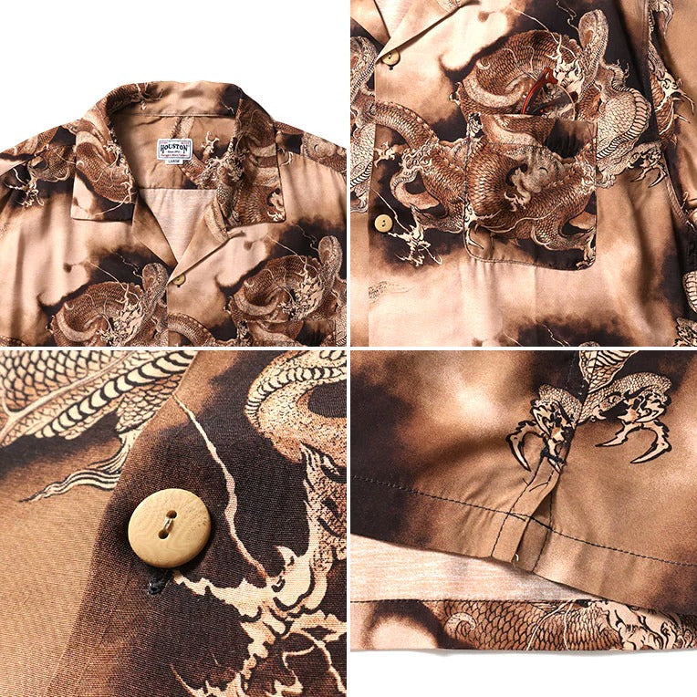 41297 ALOHA SHIRT (FLYING DRAGON) - BEIGE