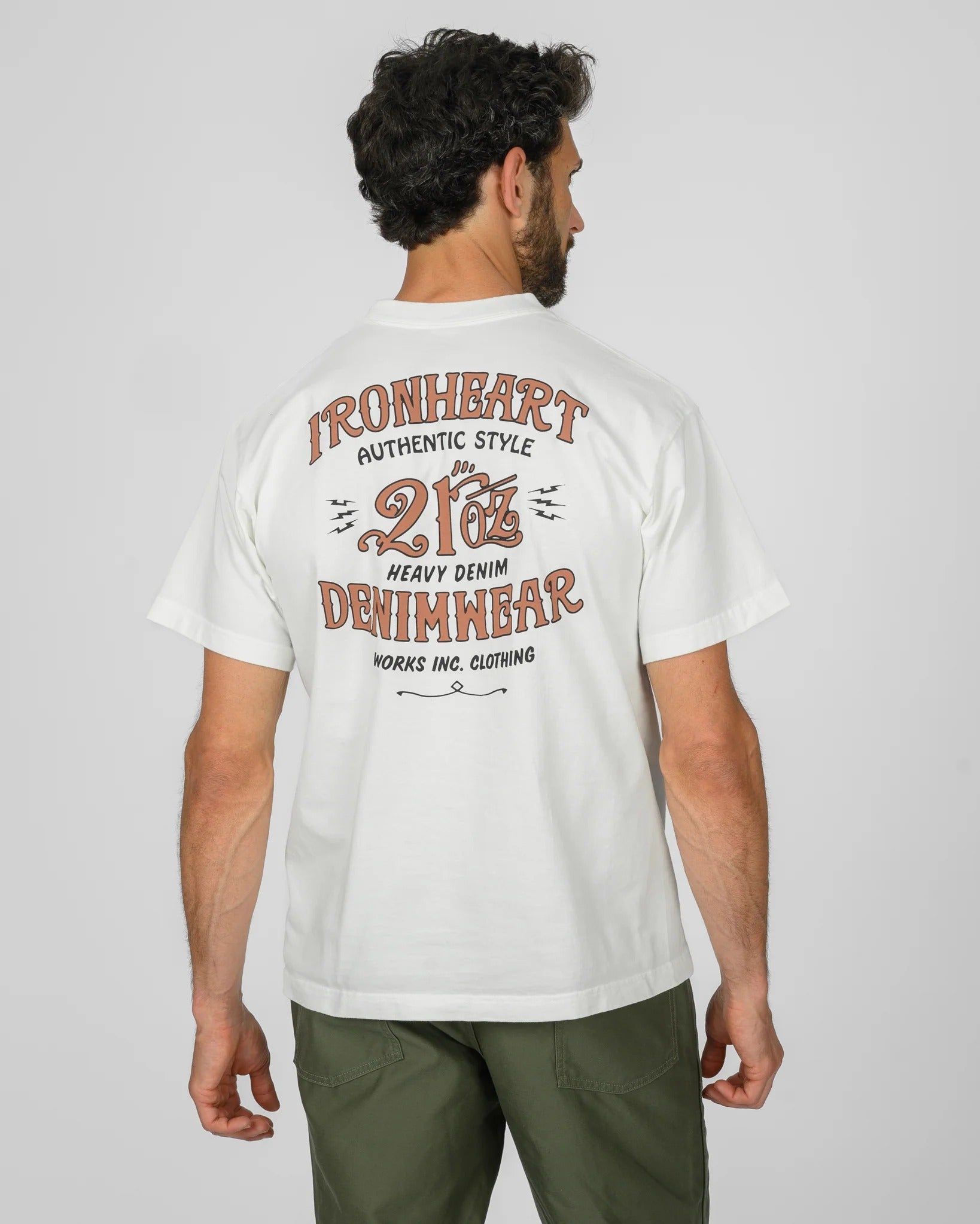 IHT-2603-WHT 7.5OZ PRINTED LOOPWHEEL CREW NECK T-SHIRT - WHITE