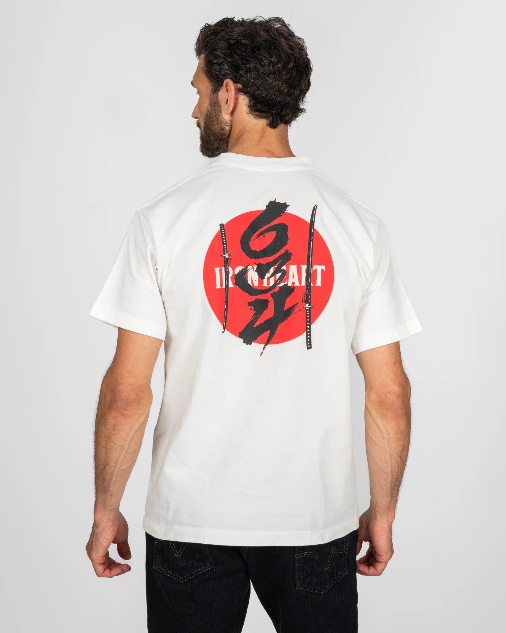 IHT-634-WHT 7.5OZ PRINTED LOOPWHEEL CREW NECK T-SHIRT - WHITE