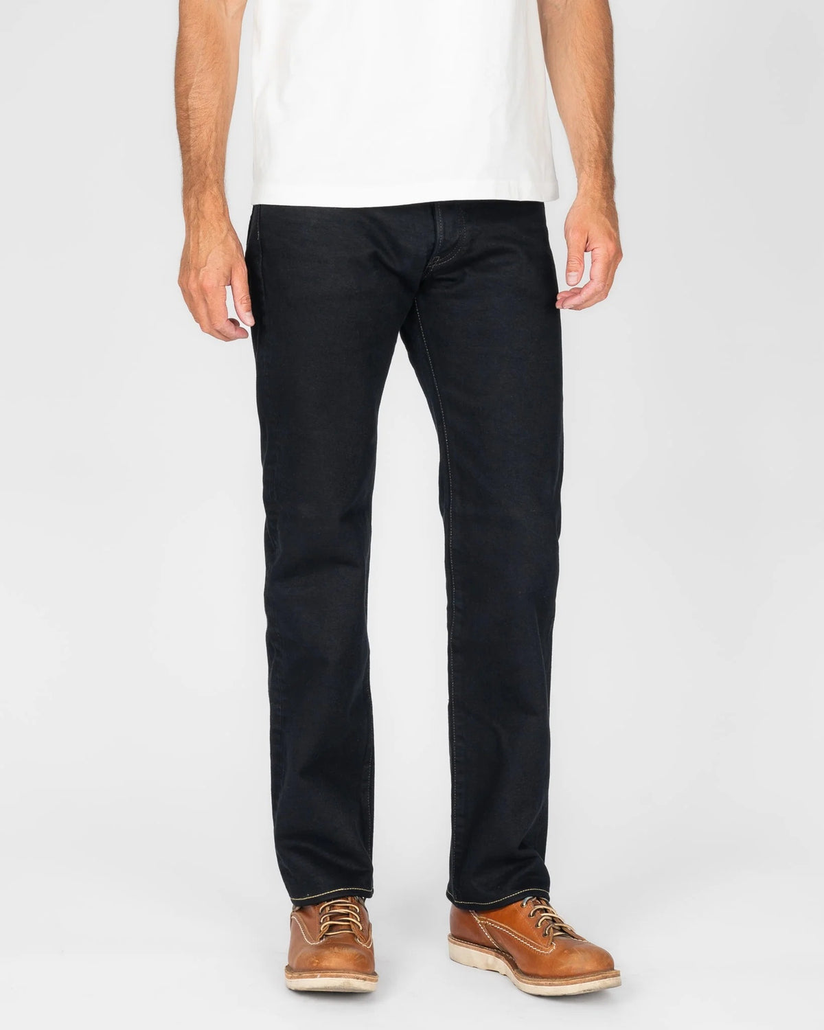 IH-634S-142od 14oz Selvedge Denim Straight Cut Jeans - Indigo Overdyed Black