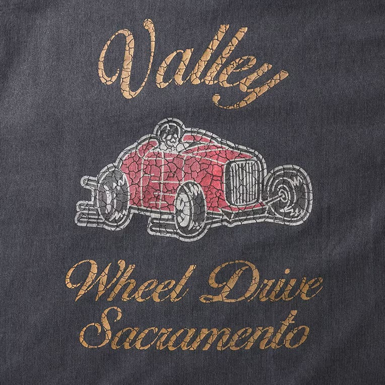 22397 PIGMENT US COTTON PRINT TEE (HOT ROD) - BLACK