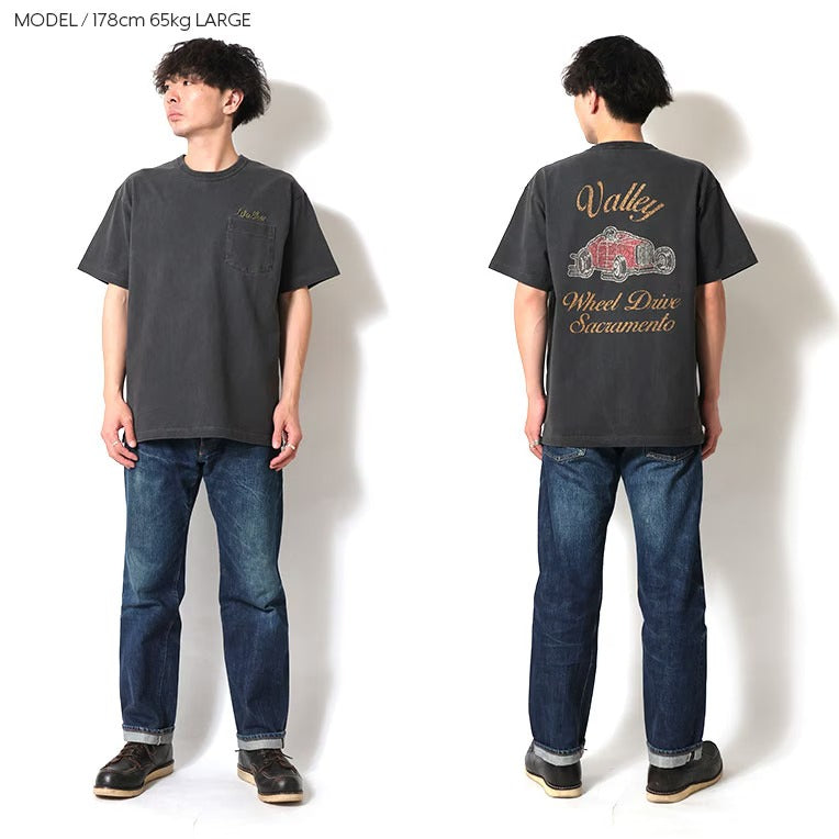 22397 PIGMENT US COTTON PRINT TEE (HOT ROD) - BLACK