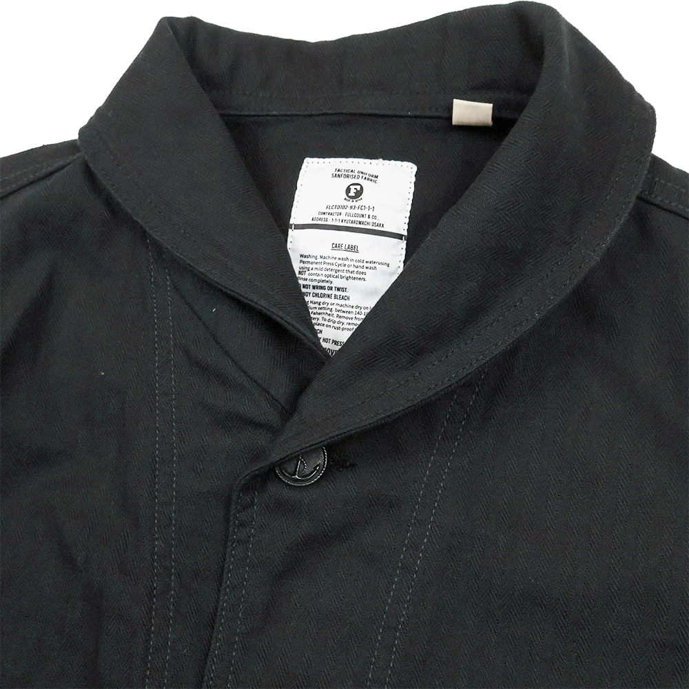 2052-2 USN Shawl Collar Herringbone Coverall - BLACK