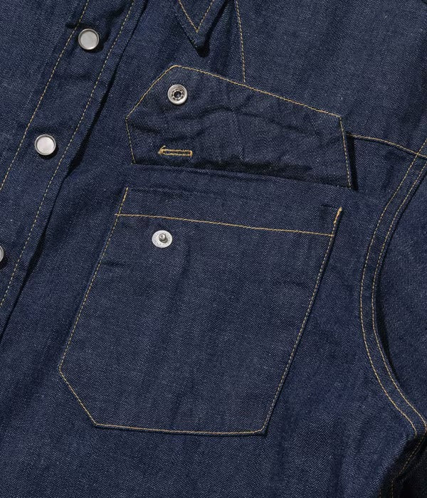 SC28190 BLUE DENIM WESTERN SHIRT - INDIGO