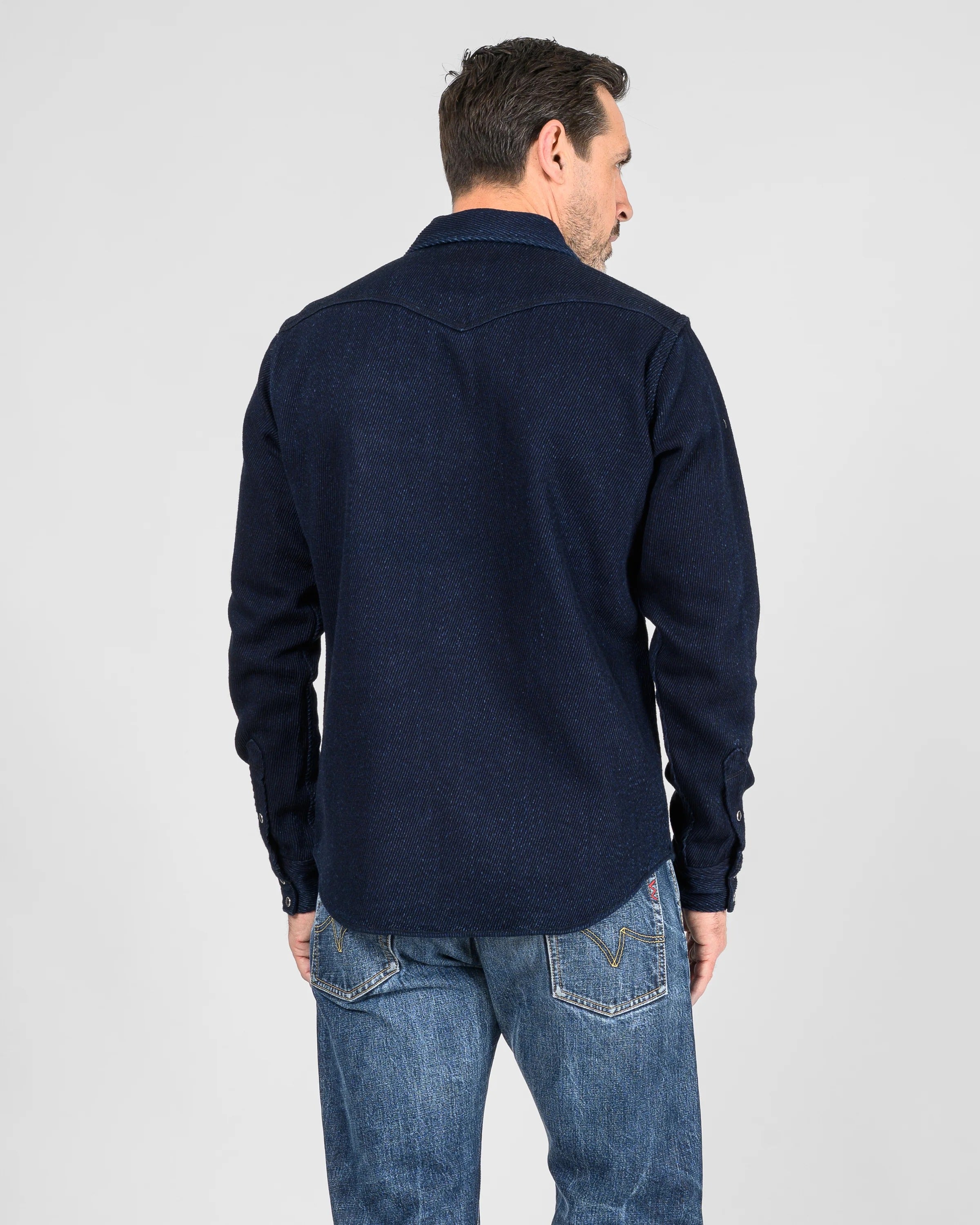 IHSH-208-IND 14OZ KERSEY WESTERN SHIRT - INDIGO