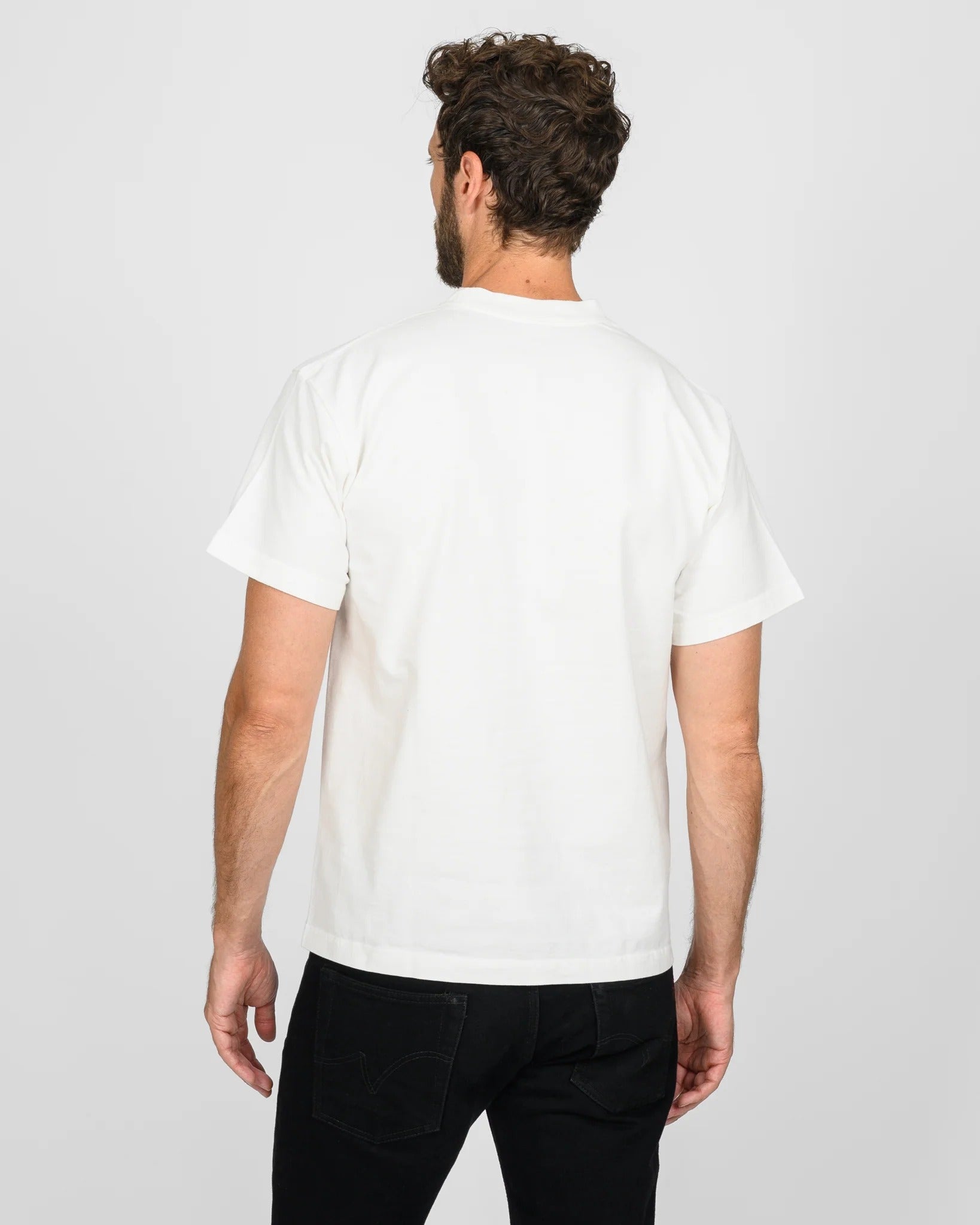 IHT-2602-WHT 7.5OZ PRINTED LOOPWHEEL CREW NECK T-SHIRT - WHITE