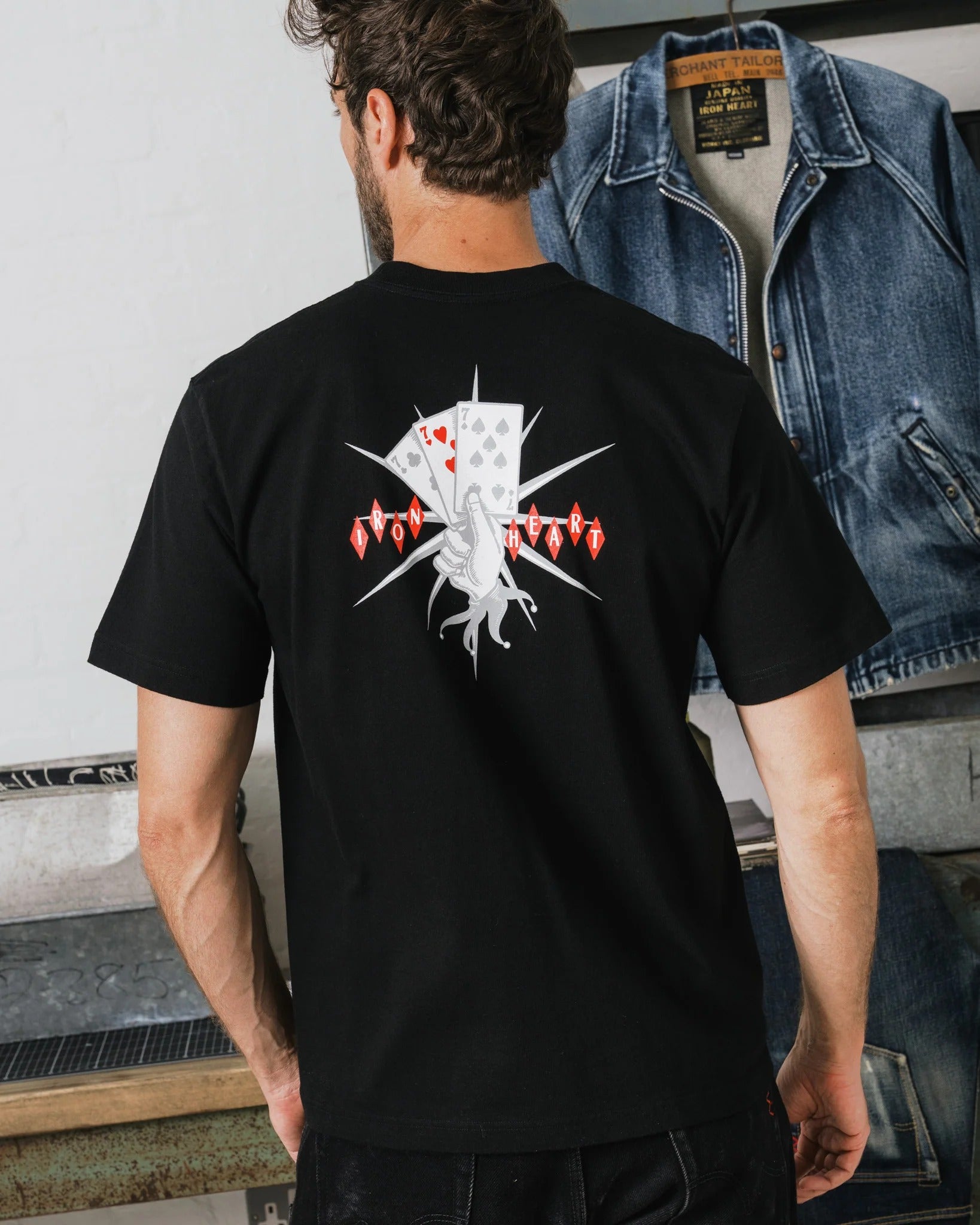 IHT-777-BLK 7.5oz Printed Loopwheel Crew Neck T-Shirt - BLACK