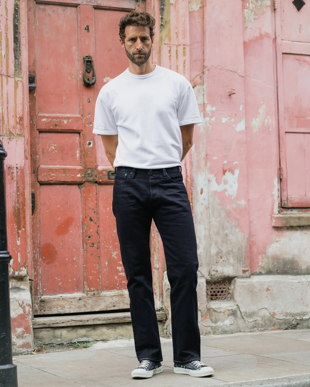 IH-634S-142od 14oz Selvedge Denim Straight Cut Jeans - Indigo Overdyed Black
