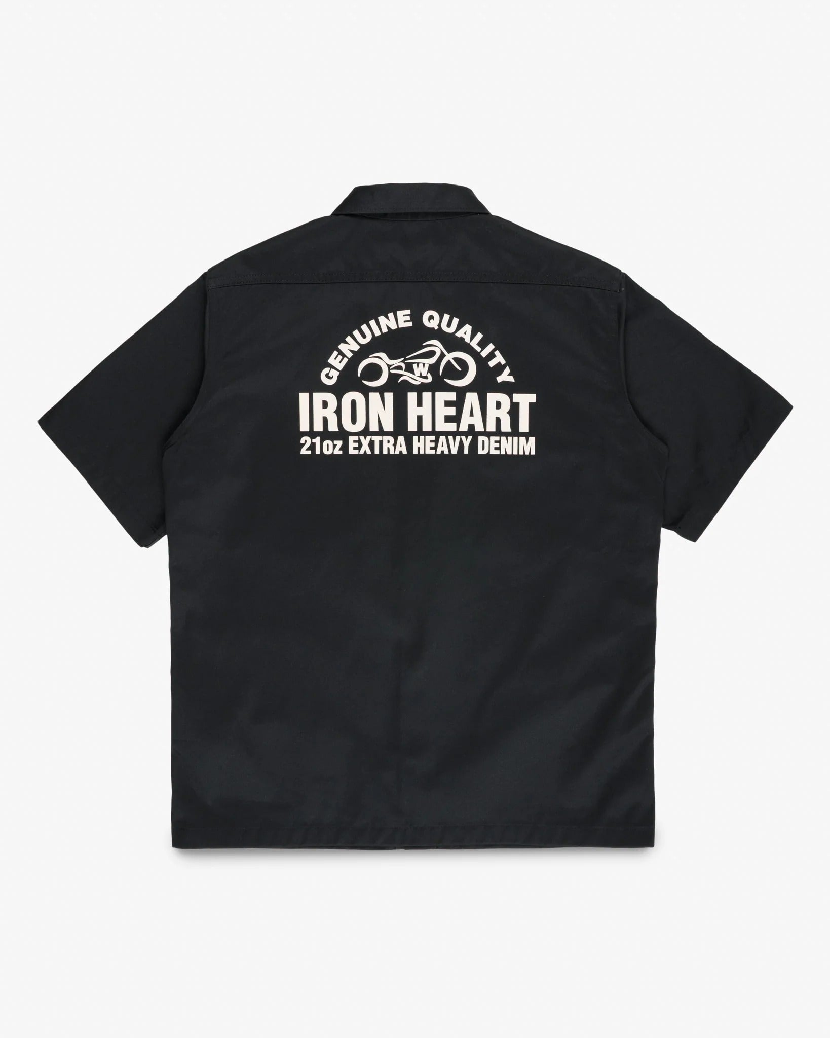 IHSH-446-BLK 9.6OZ T/C SHORT SLEEVED MECHANIC SHIRT - BLACK
