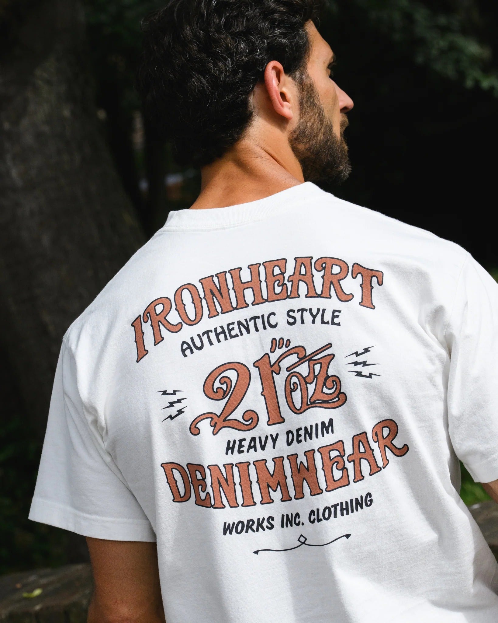IHT-2603-WHT 7.5OZ PRINTED LOOPWHEEL CREW NECK T-SHIRT - WHITE