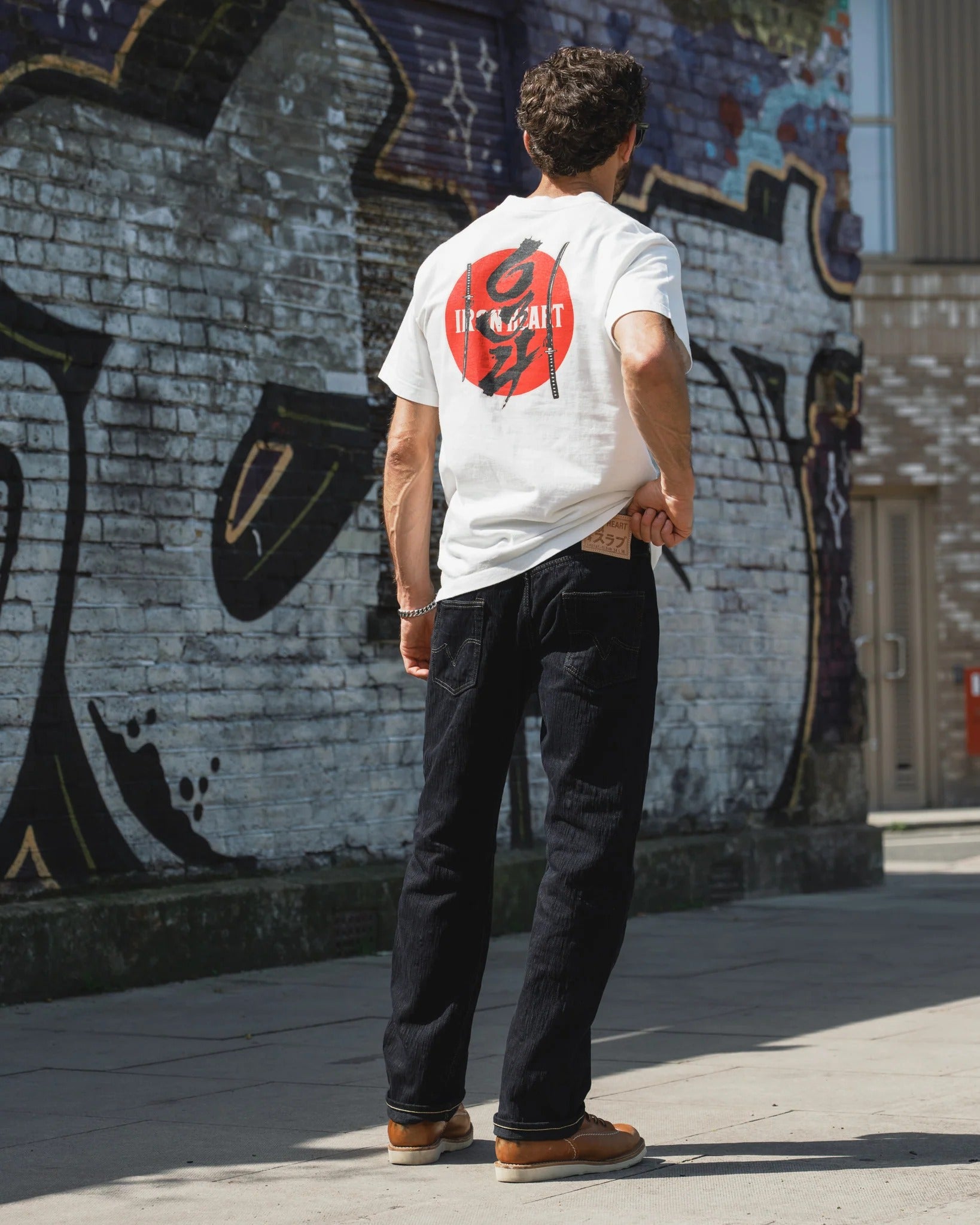 IHT-634-WHT 7.5OZ PRINTED LOOPWHEEL CREW NECK T-SHIRT - WHITE