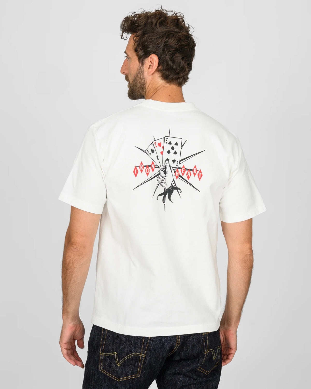 IHT-777-WHT 7.5oz Printed Loopwheel Crew Neck T-Shirt - WHITE