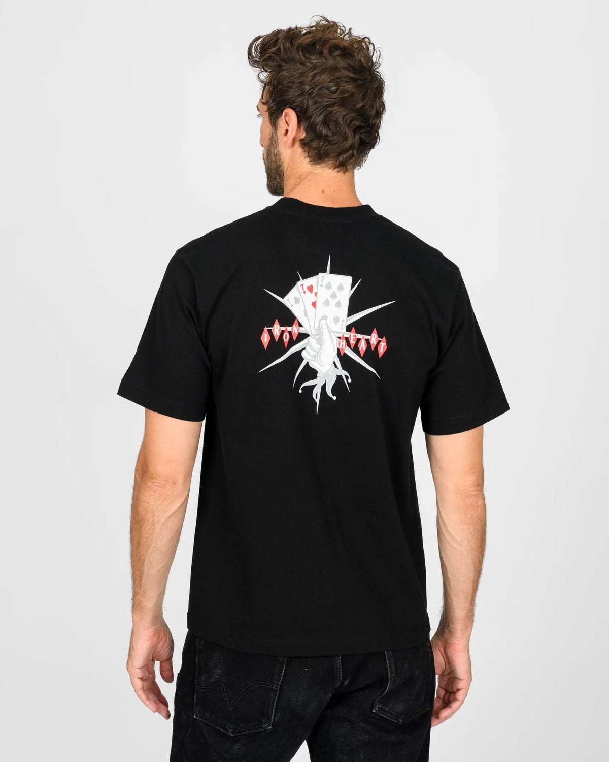 IHT-777-BLK 7.5oz Printed Loopwheel Crew Neck T-Shirt - BLACK