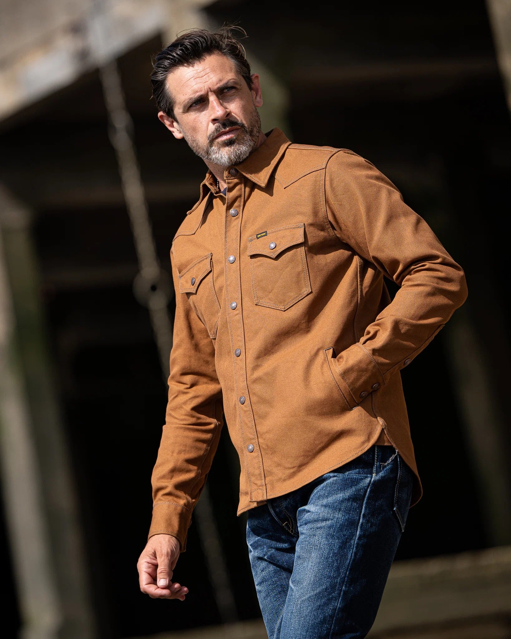 IHSH-422-BRN 17oz Cotton Duck CPO Shirt - BROWN