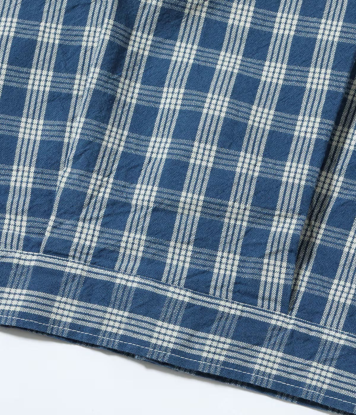 US15901 UNION SUPPLY PALAKA CHECK SHIRT BLOUSE - INDIGO