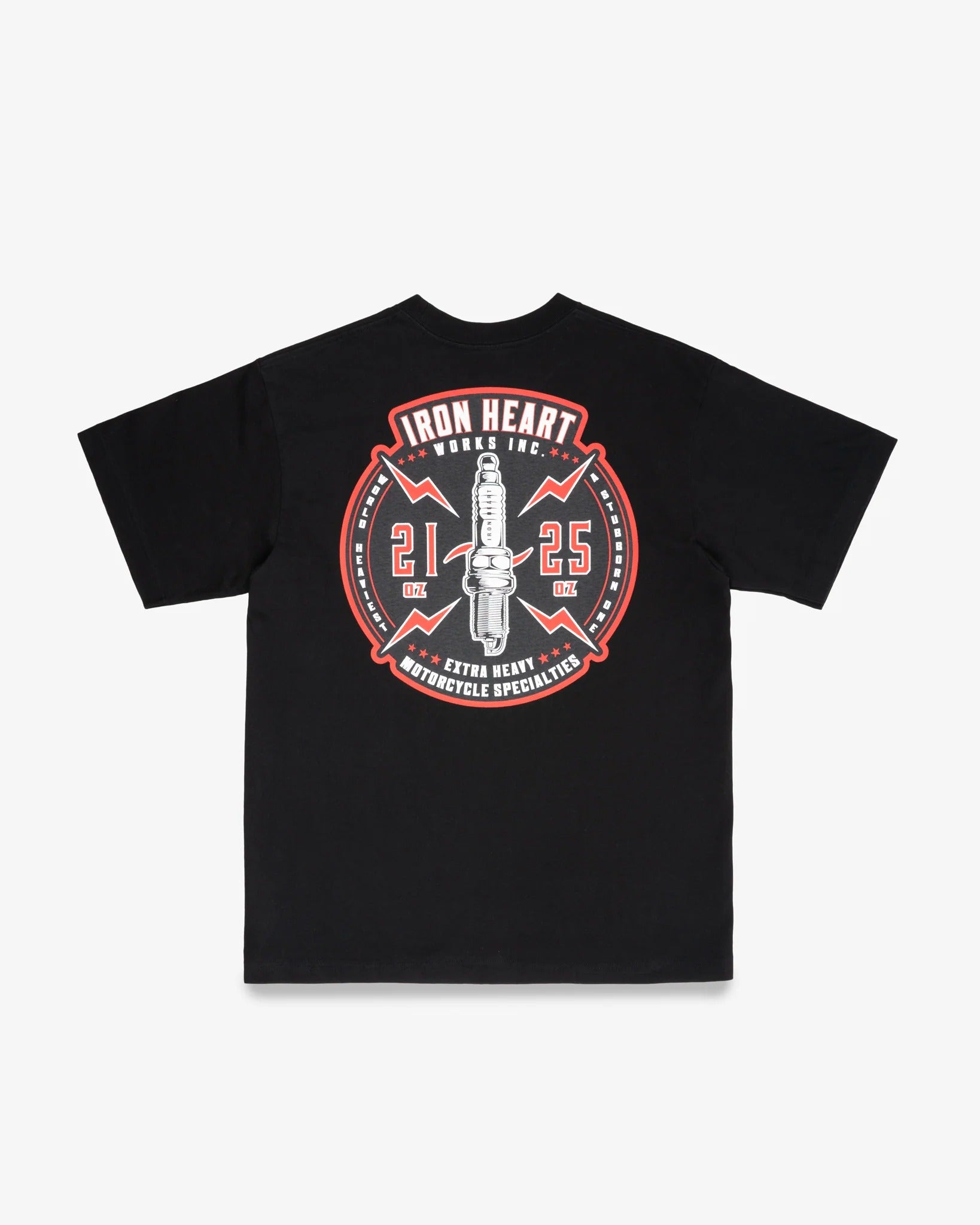 IHT-2503 7.5oz Printed Loopwheel Crew Neck T-Shirt - BLACK