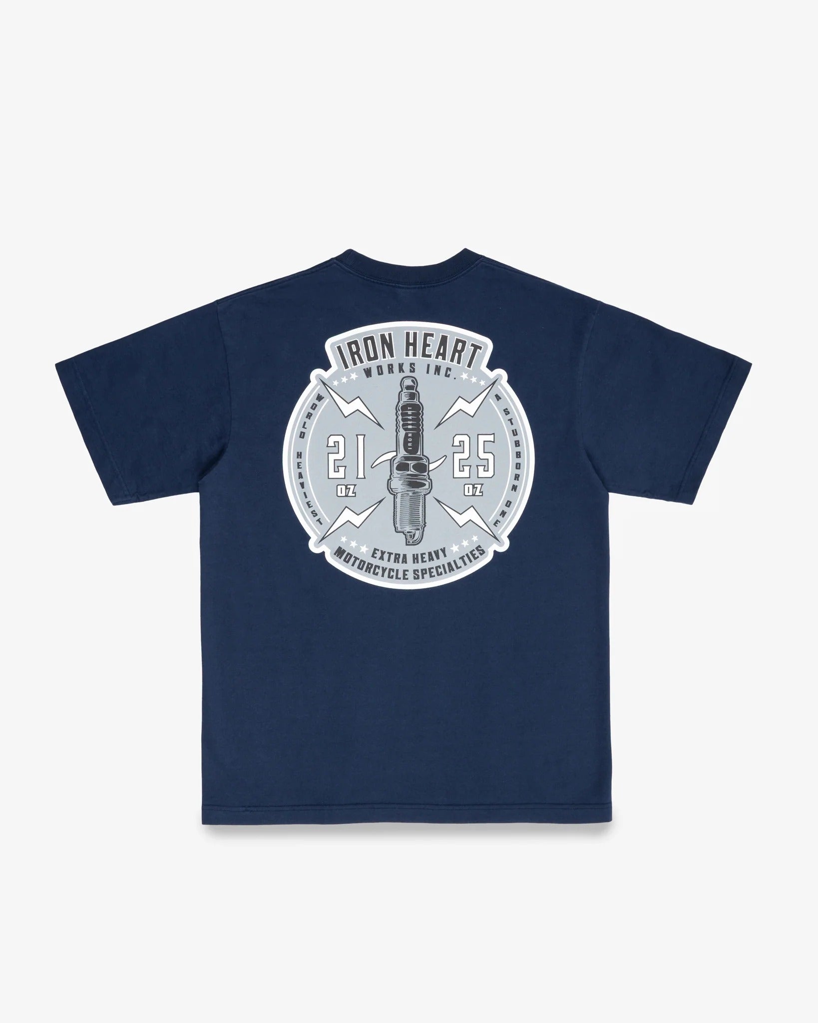 IHT-2503 7.5oz Printed Loopwheel Crew Neck T-Shirt - NAVY
