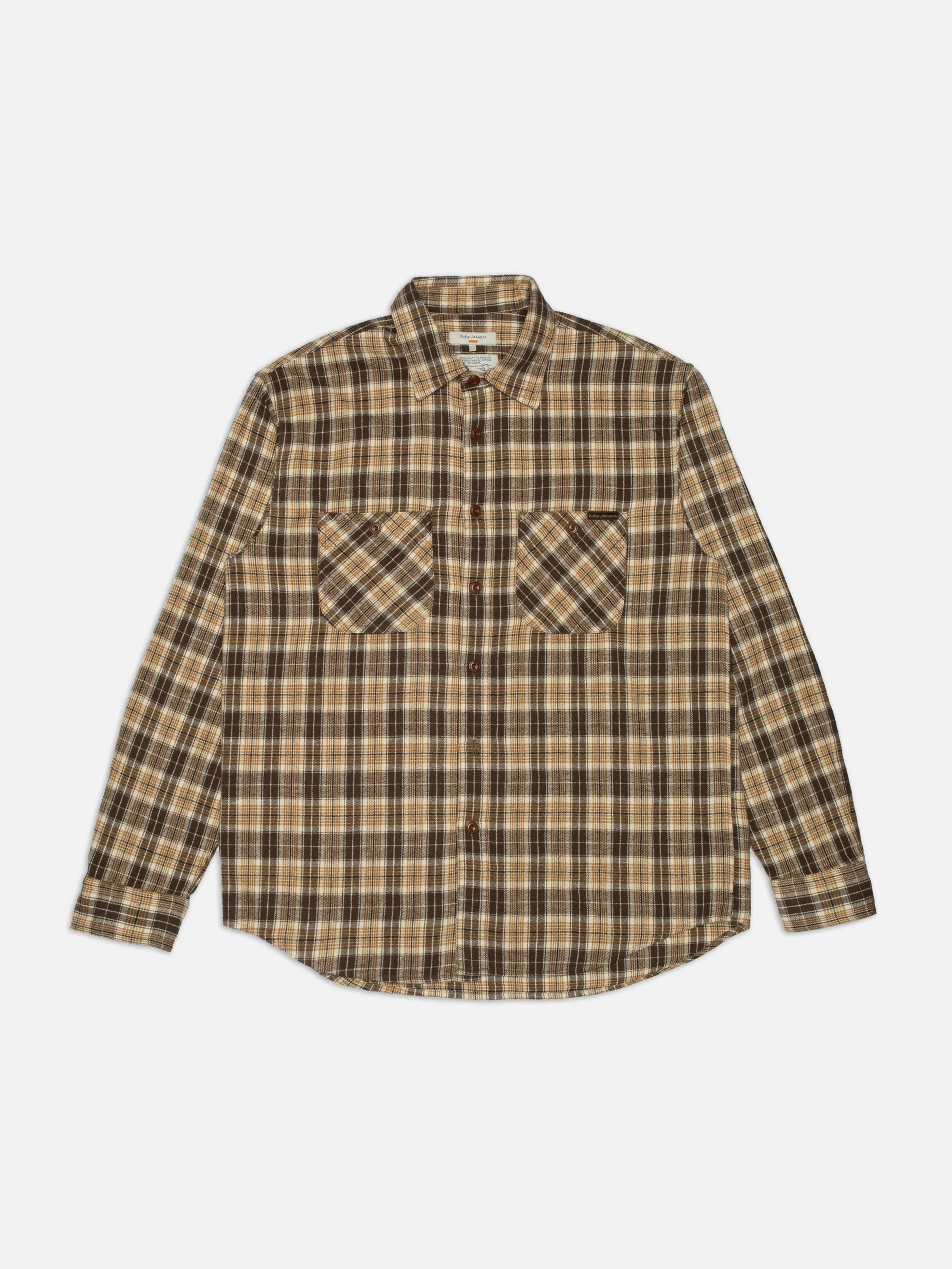 Julian Worker Shirt Check - Brown