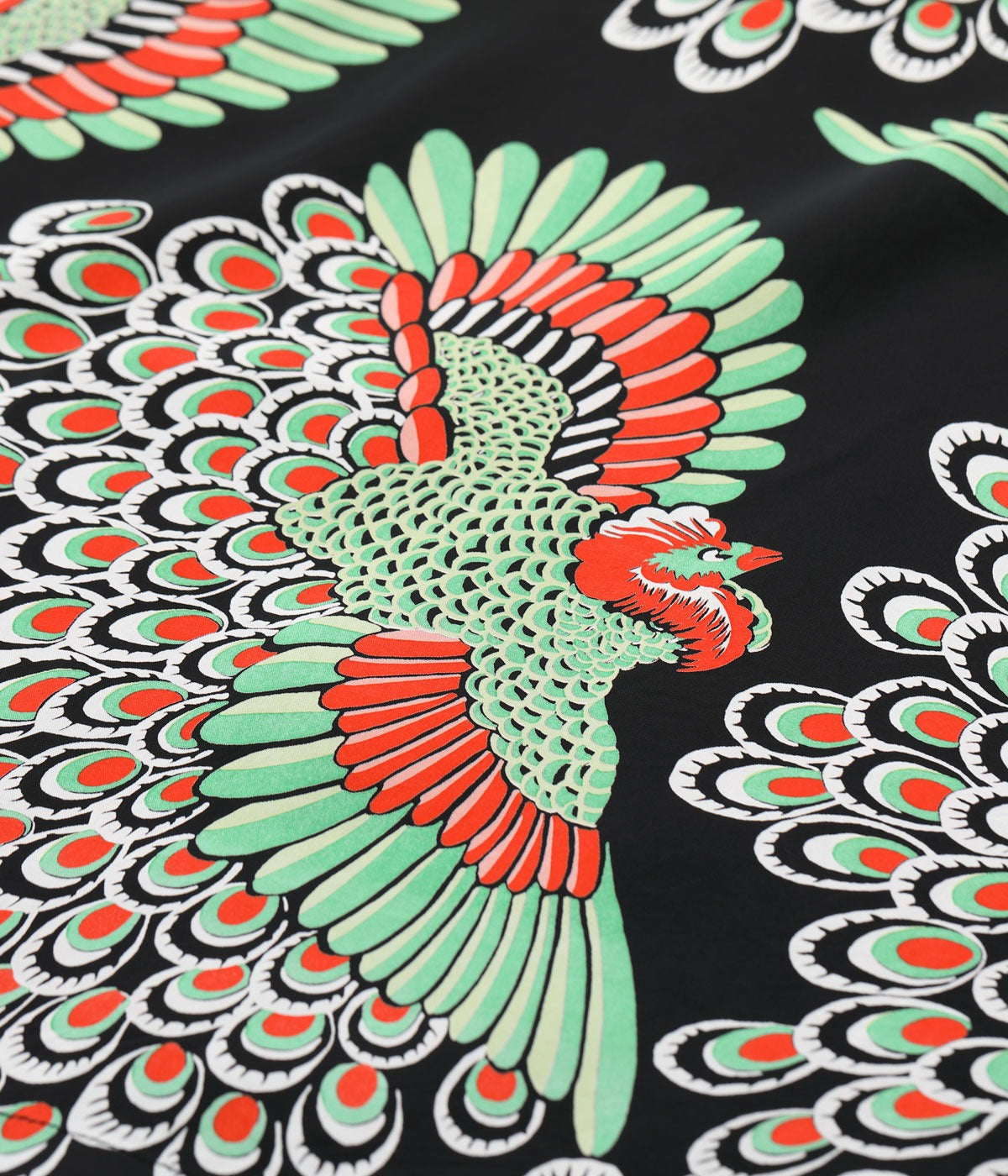 SS39428 RAYON HAWAIIAN SHIRT “PEACOCK” - BLACK