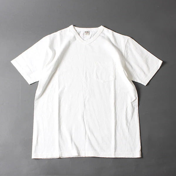 BR-11001 STANDARD TSURIAMI V-neck pocket T-shirt - WHITE
