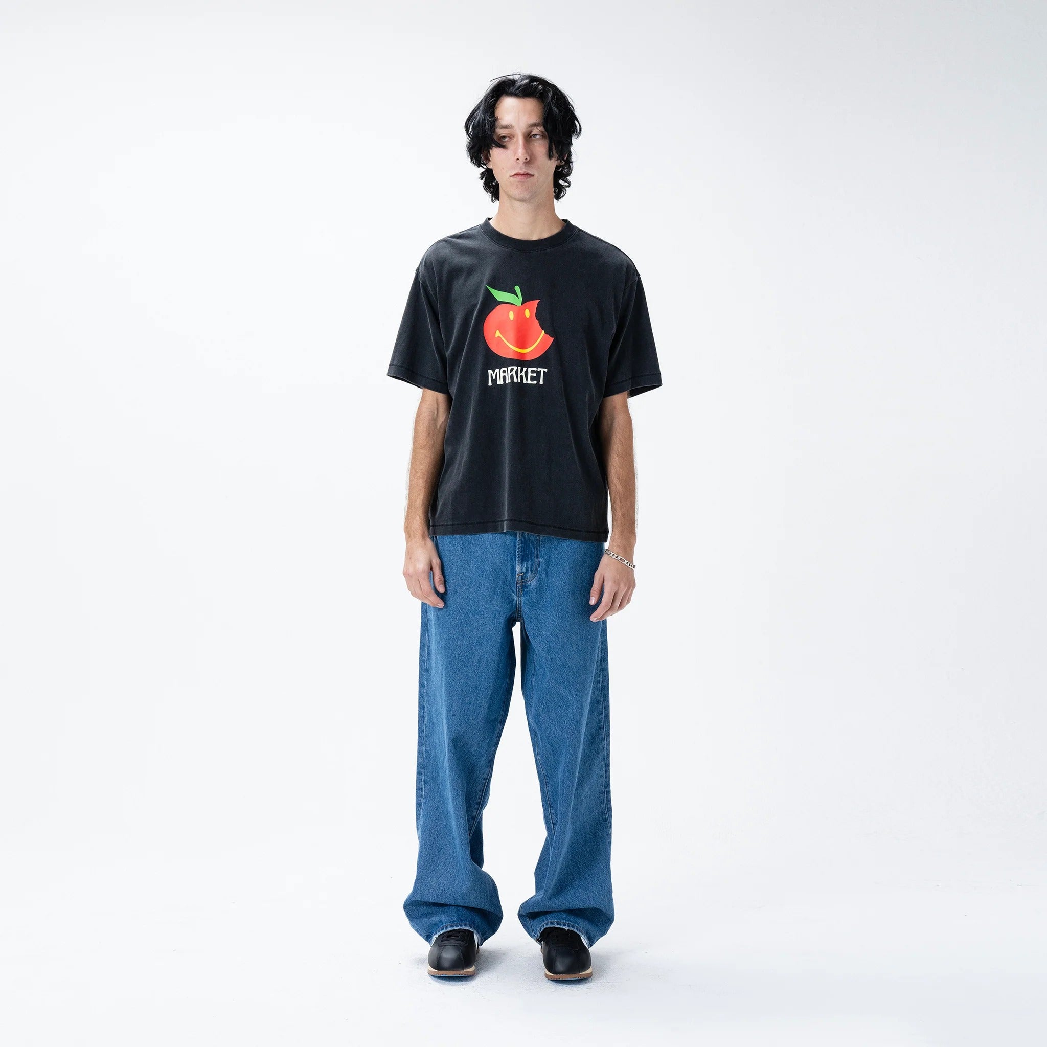 SMILEY HONEYCRISP T-SHIRT - WASHED BLACK