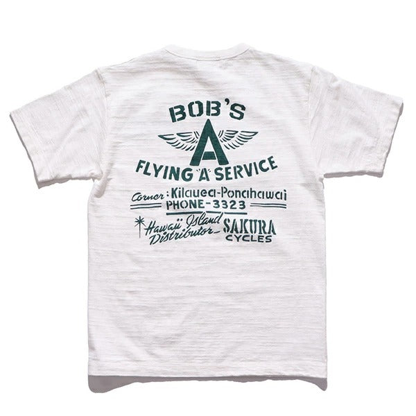 SS79545 S/S SLUB YARN T-SHIRT BOB'S - WHITE
