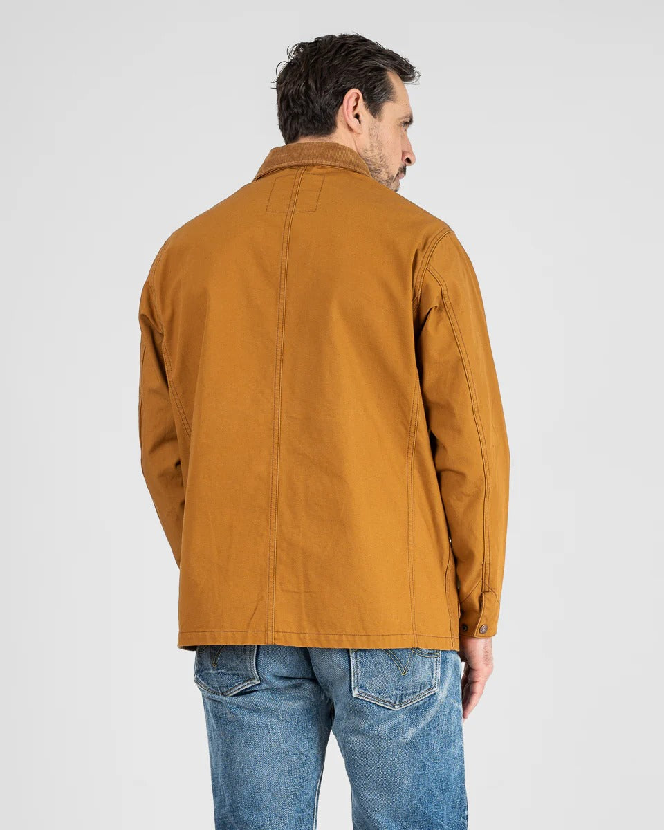 IHJ-148-BRN 10OZ KURASHIKIZOME® ORGANIC COTTON DUCK CHORE JACKET - BROWN