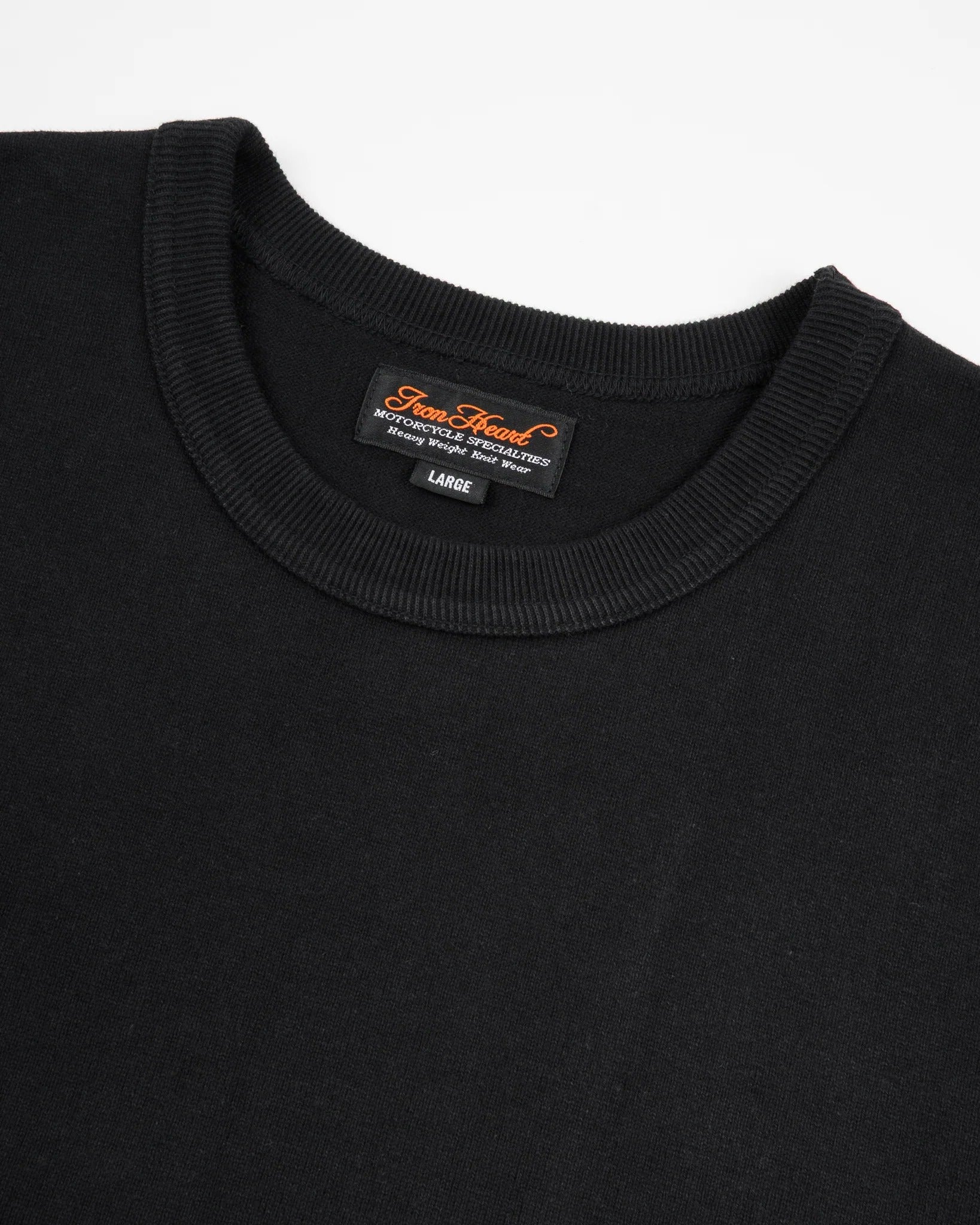 IHT-1600 11oz Cotton Knit Crew Neck T-Shirt - BLACK