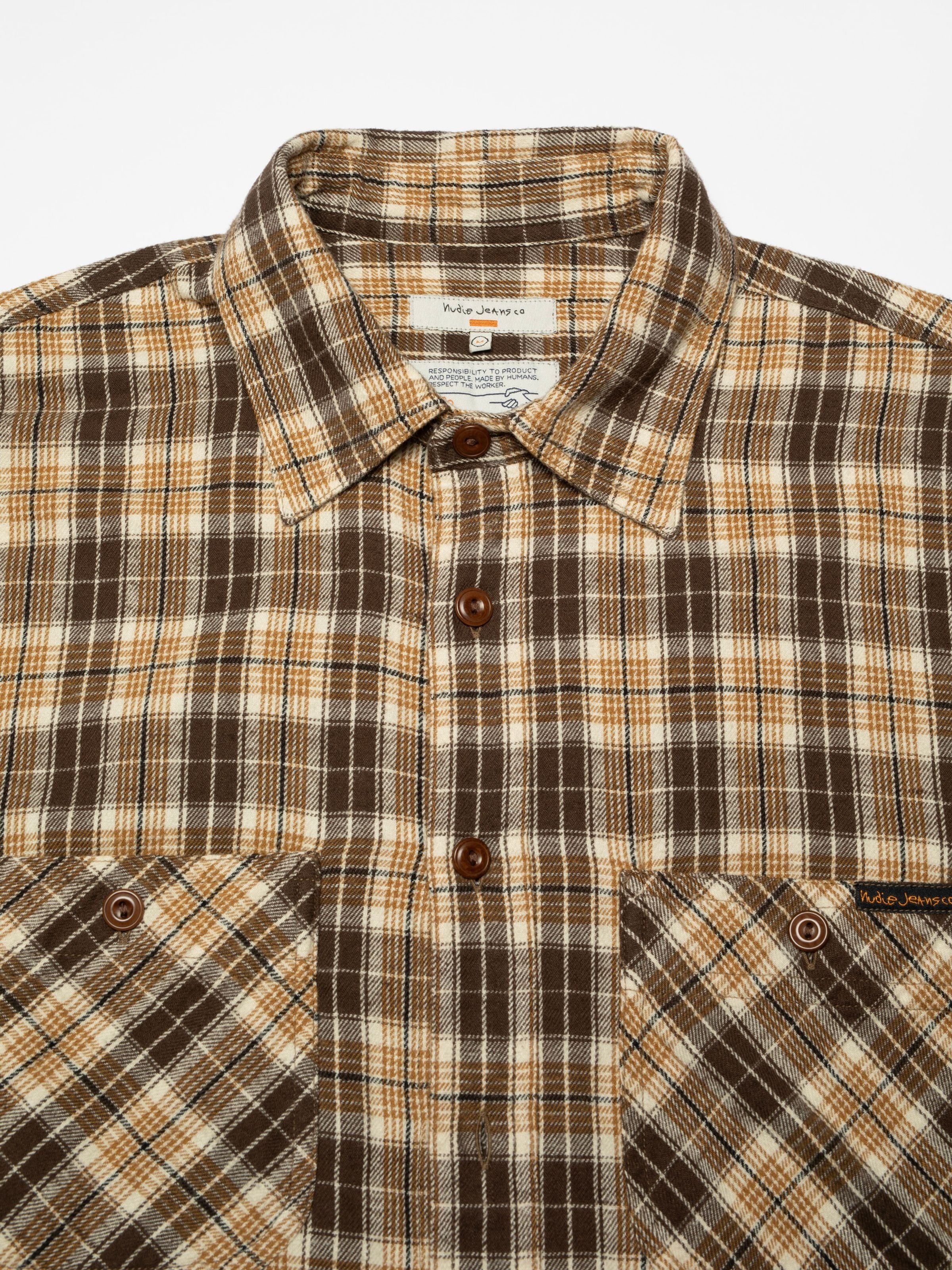 Julian Worker Shirt Check - Brown