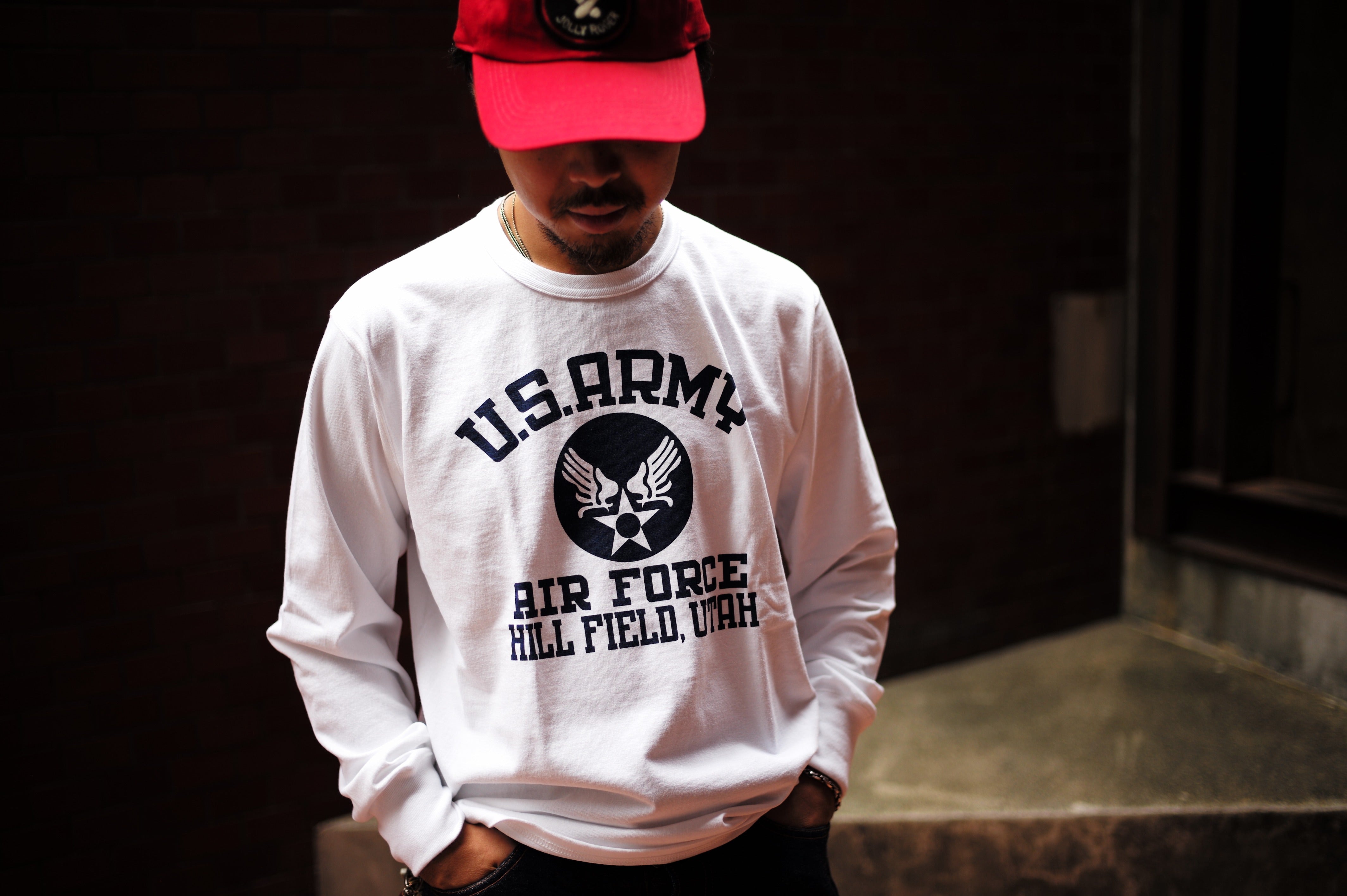 MC25124 MILITARY L/S TEE / U.S. ARMY AIR FORCE, HILL FIELD - WHITE