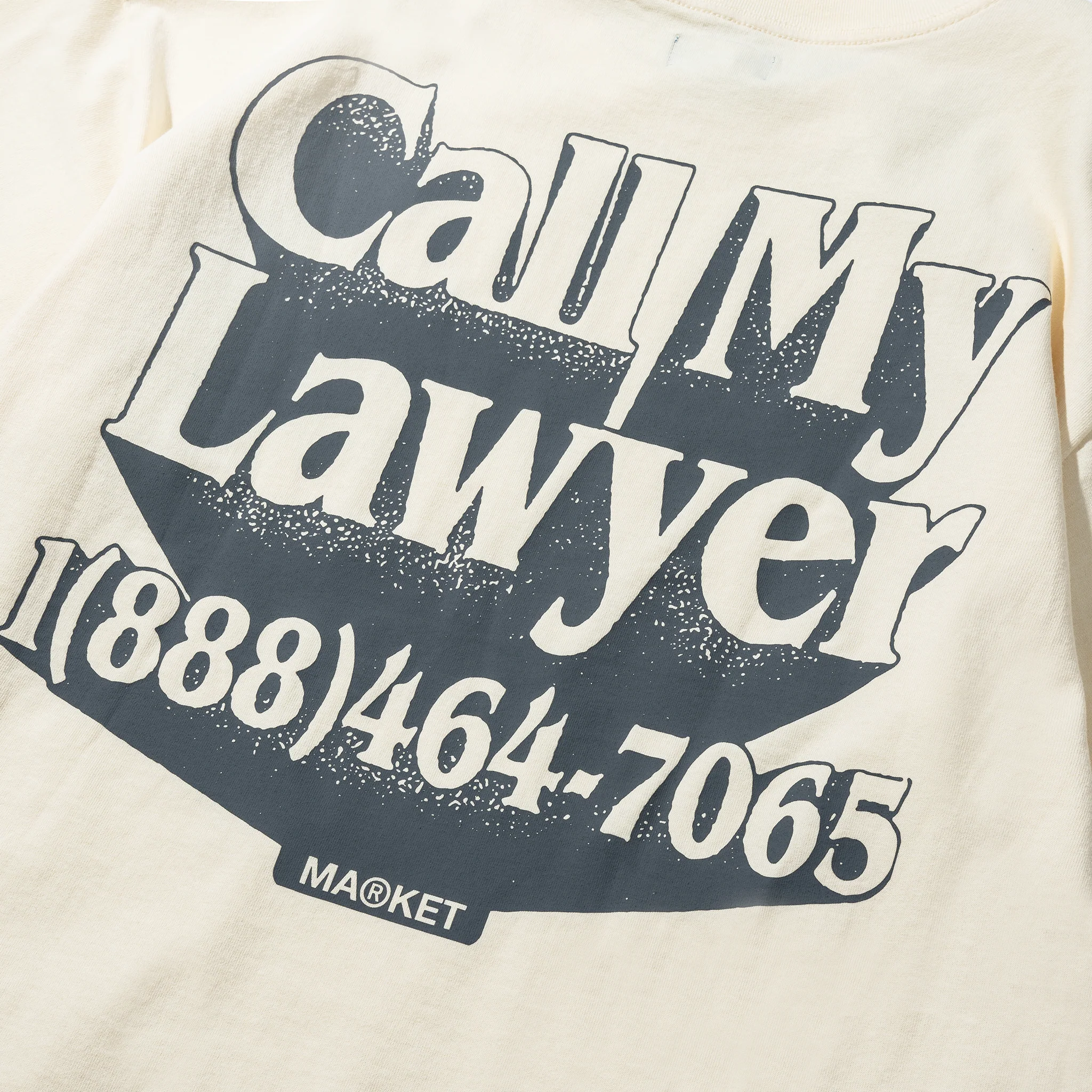 CALL MY LAWYER 3D T-SHIRT - BUTTER CREAM