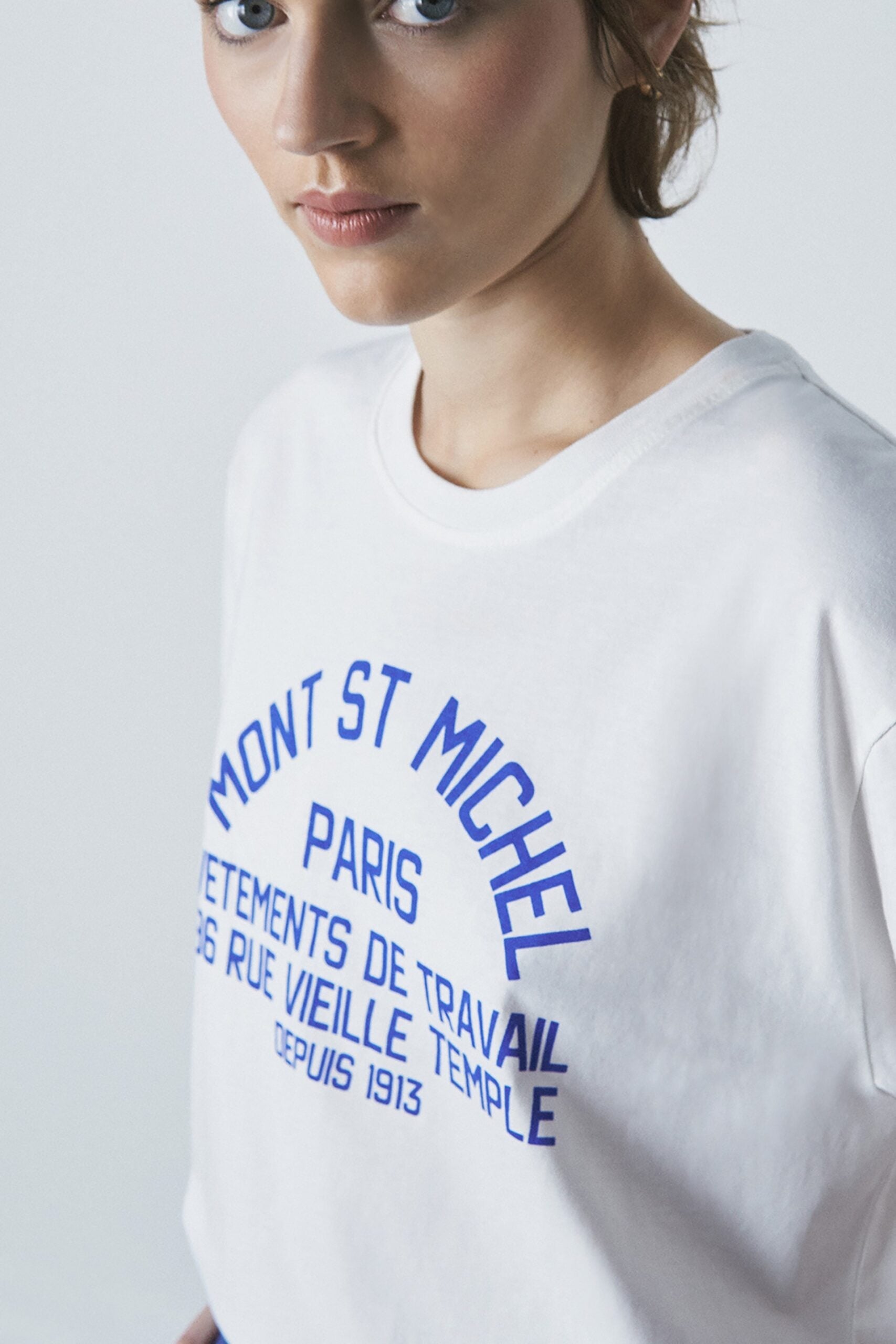 Twan – Marais print t-shirt - WHITE/BLUE