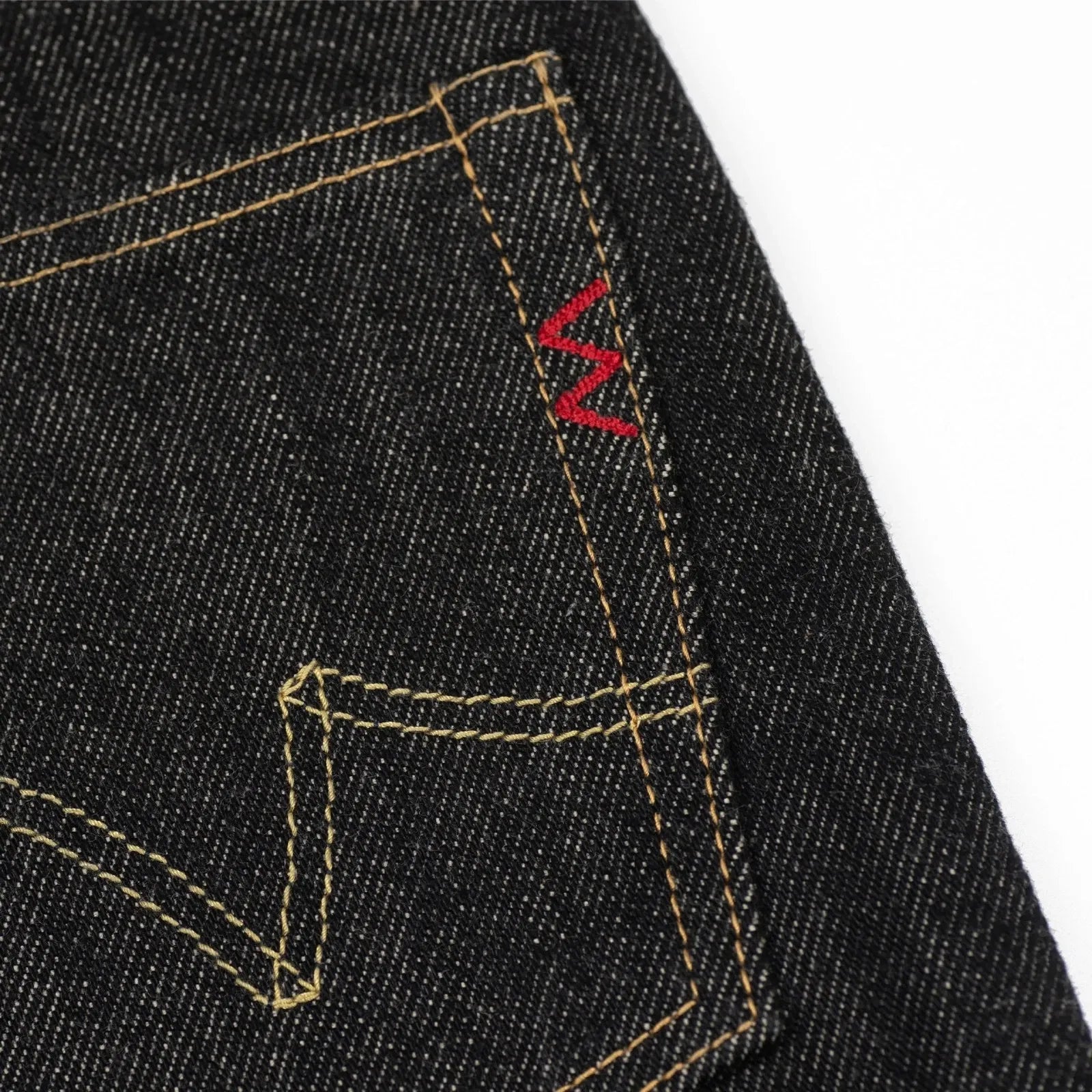 IH-634S-BK 21oz Selvedge Denim Straight Cut - BLACK