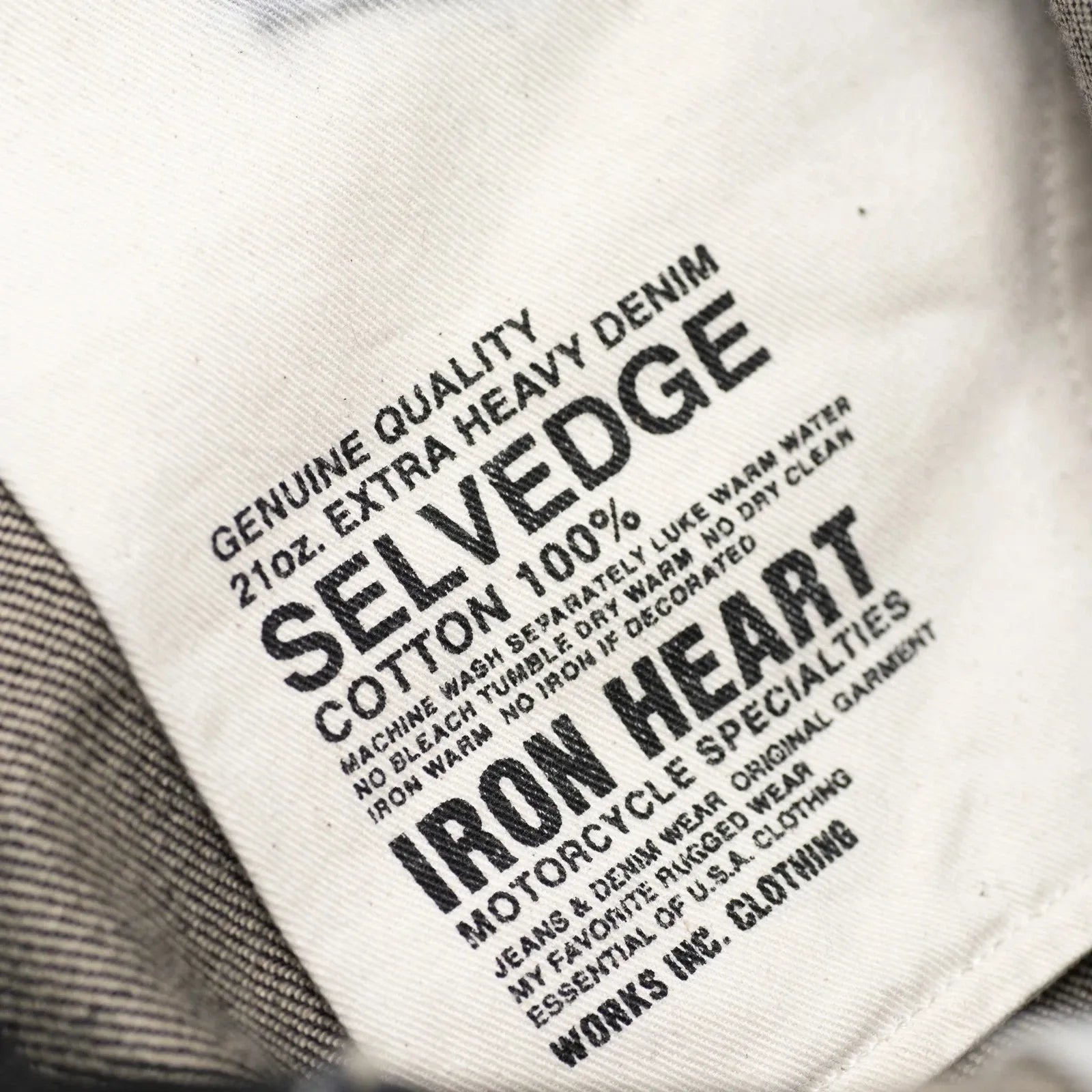 IH-634S-BK 21oz Selvedge Denim Straight Cut - BLACK