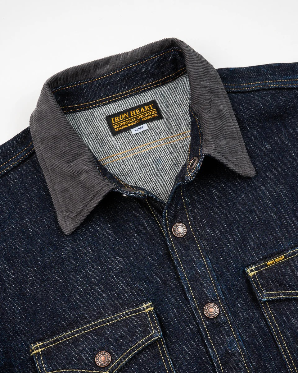 IHSH-427-IND 16OZ SELVEDGE DENIM CPO SHIRT - INDIGO