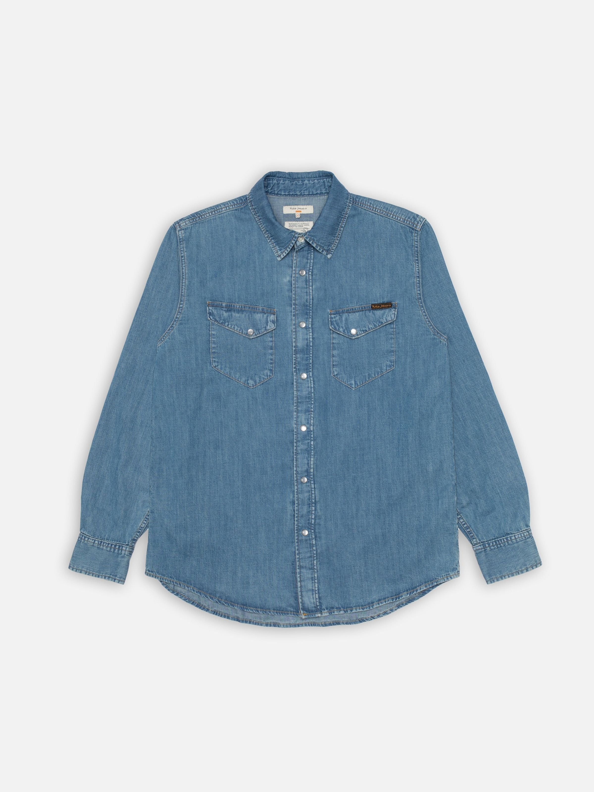 Gunnar Light Used Denim Shirt - Light Blue