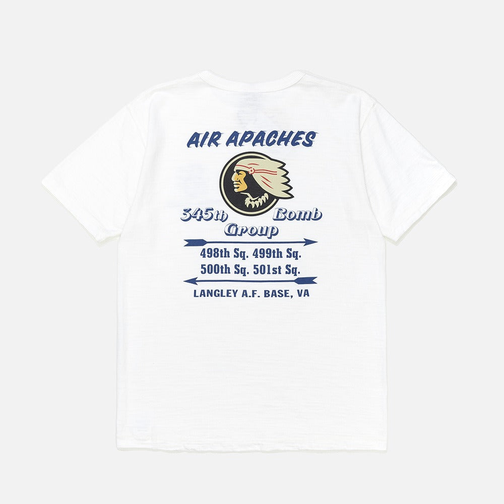 BR79565 SLUB YARN T-SHIRT "345th BOMB. GROUP" - WHITE
