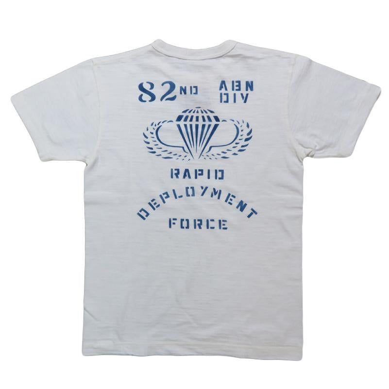 BR79564 SLUB YARN T-SHIRT "82nd AIRBORNE DIV." - WHITE