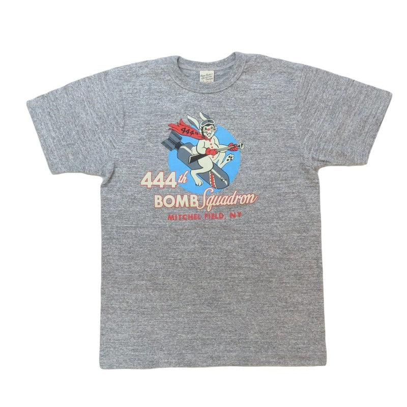 BR79560 SLUB YARN T-SHIRT 444th BOMB SQ - H.GRAY