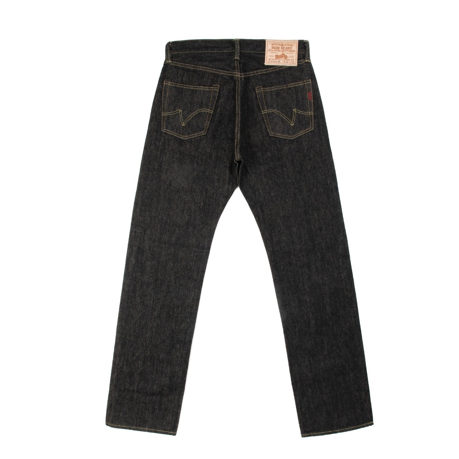 IH-634S-BK 21oz Selvedge Denim Straight Cut - BLACK