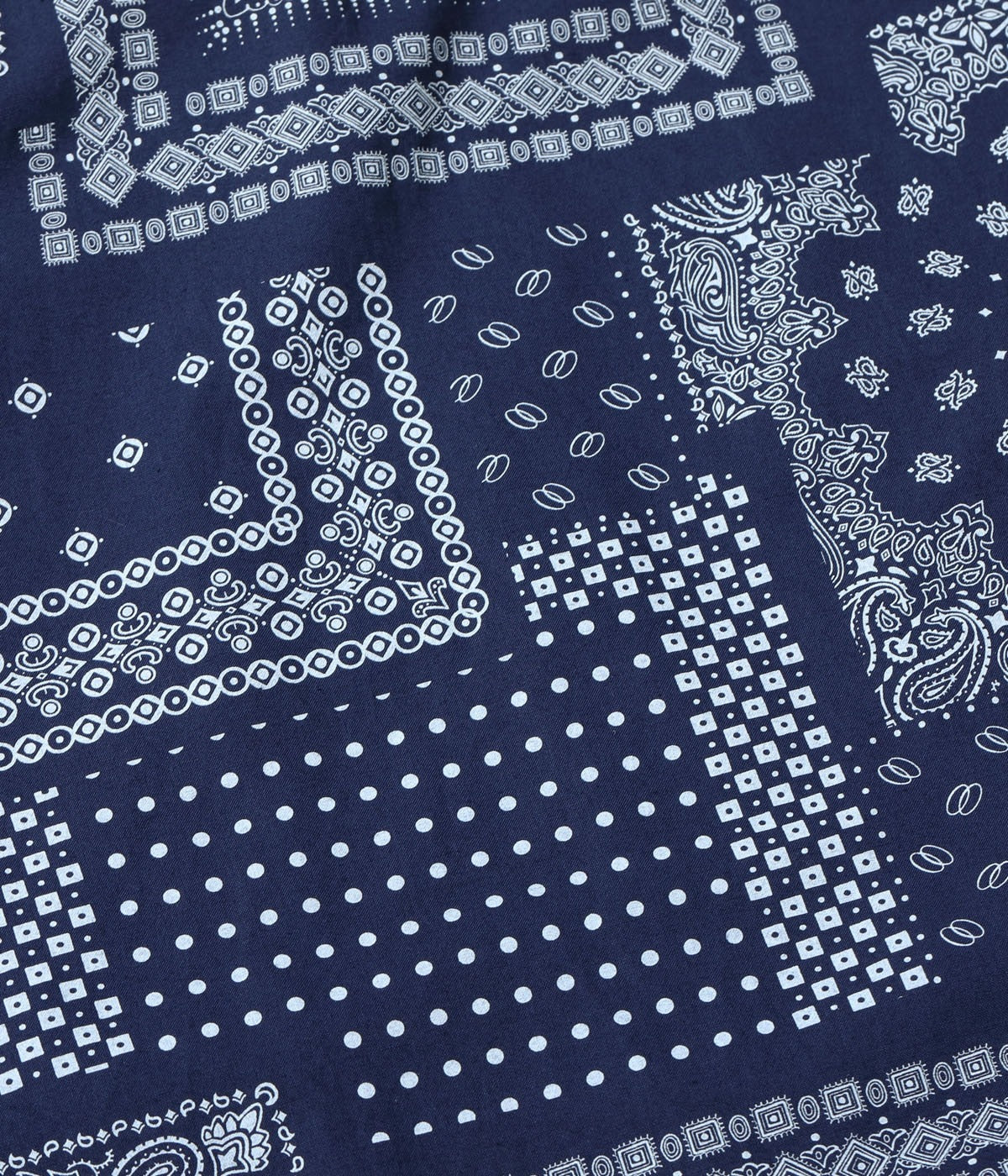 SC39465 NATIVE AMERICAN BANDANA PATCHWORK PRINT OPEN SHIRT - NAVY