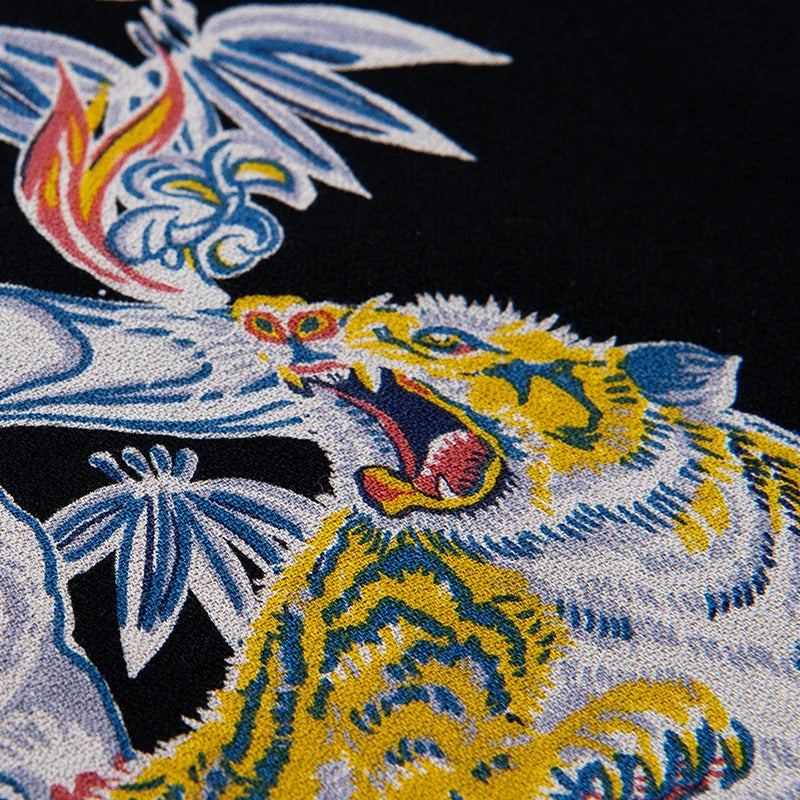 5721 Tornado Pig Aloha Shirt - BLACK