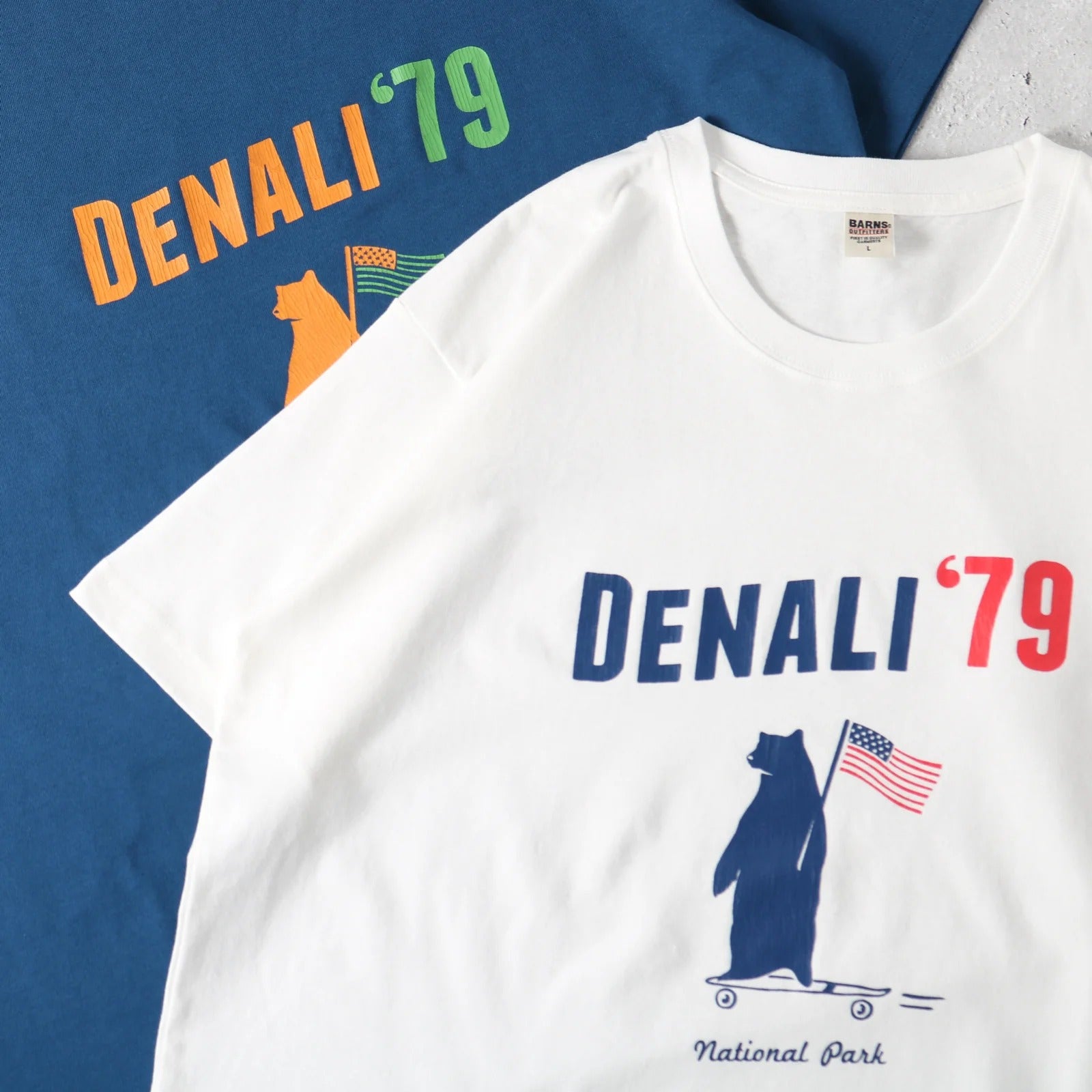 BR-25308 16/- Sellout S/S Print T-shirt DENALI - WHITE