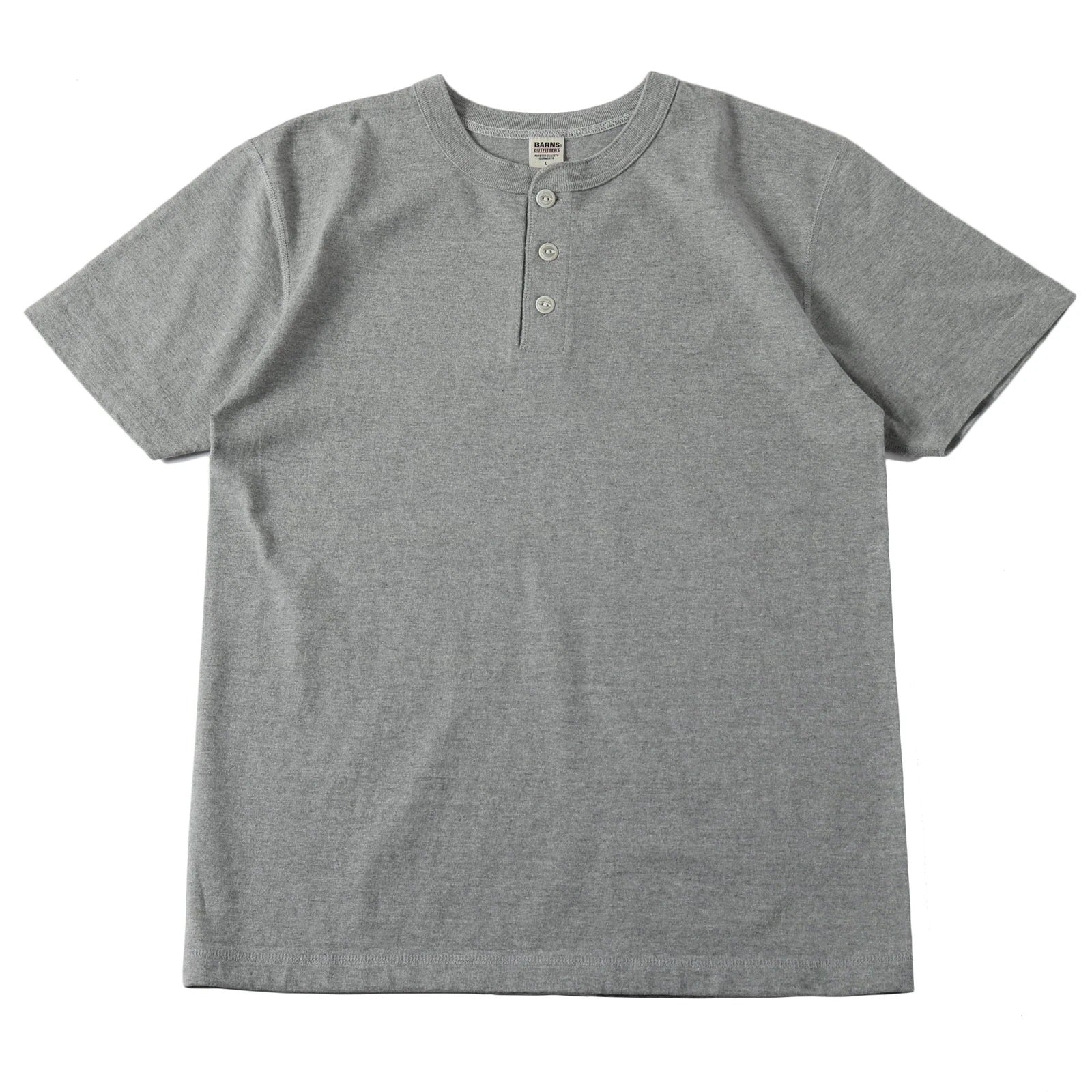 BR-8146SP STANDARD COZUN Henry Neck T-Shirt (Button Works) - GRAY