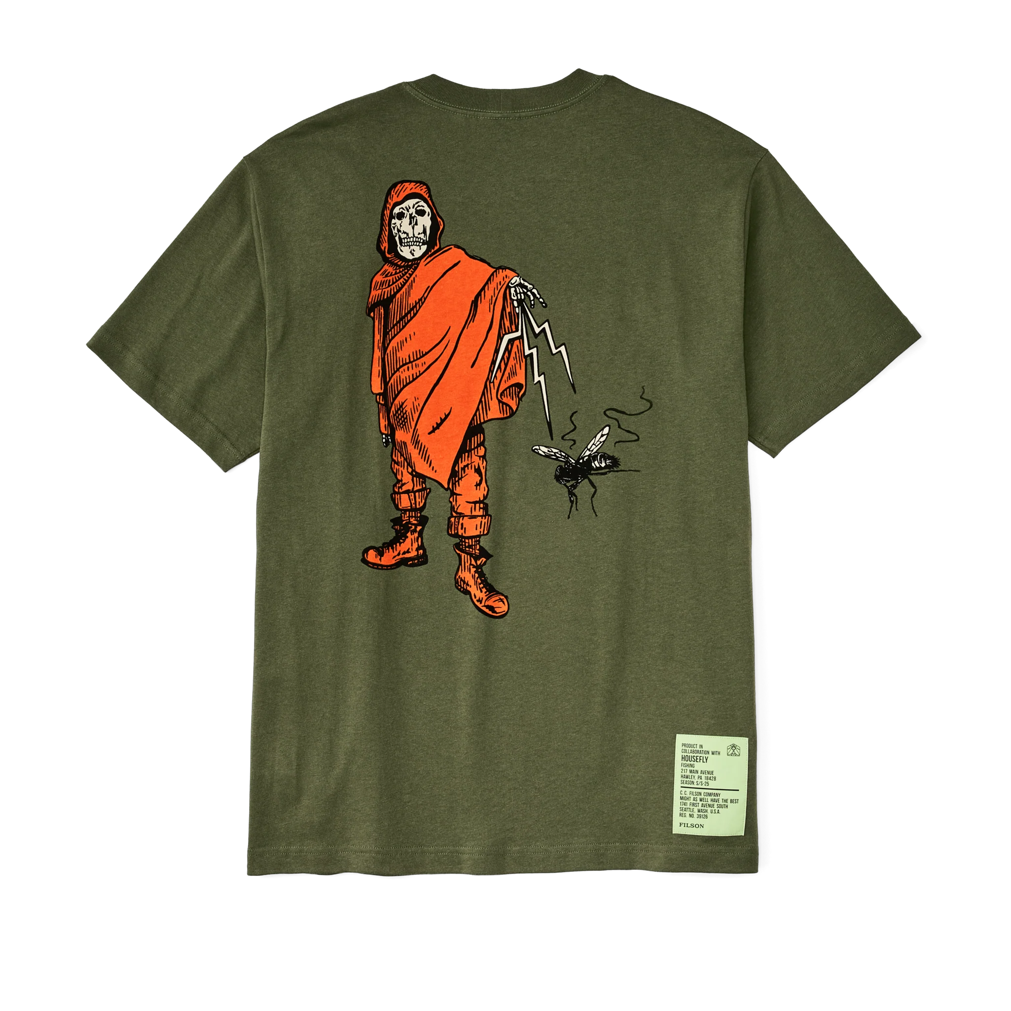 FILSON X HOUSEFLY FRONTIER GRAPHIC T-SHIRT - CYPRESS/ENERGY
