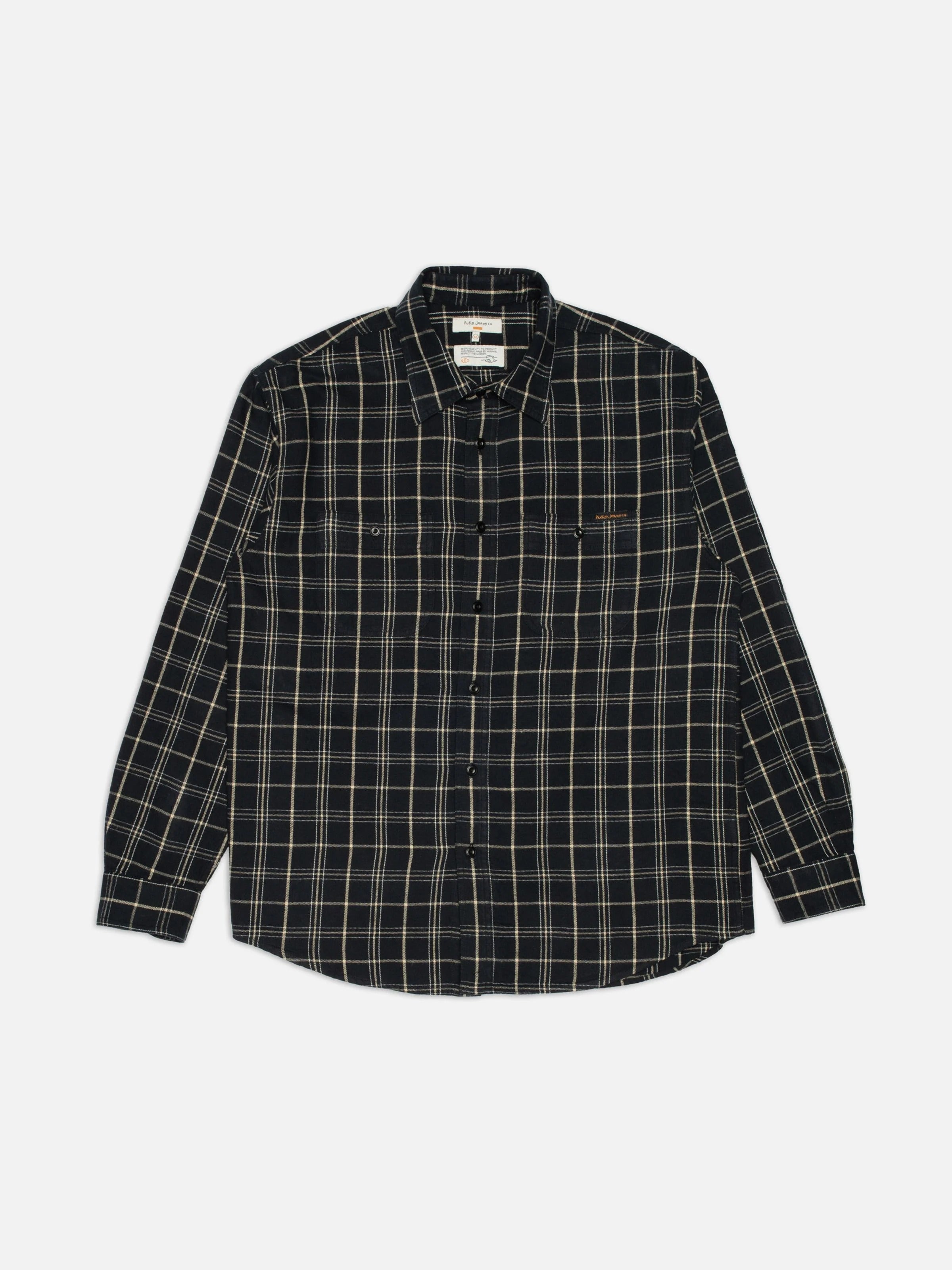 Julian Worker Shirt Checked - Black