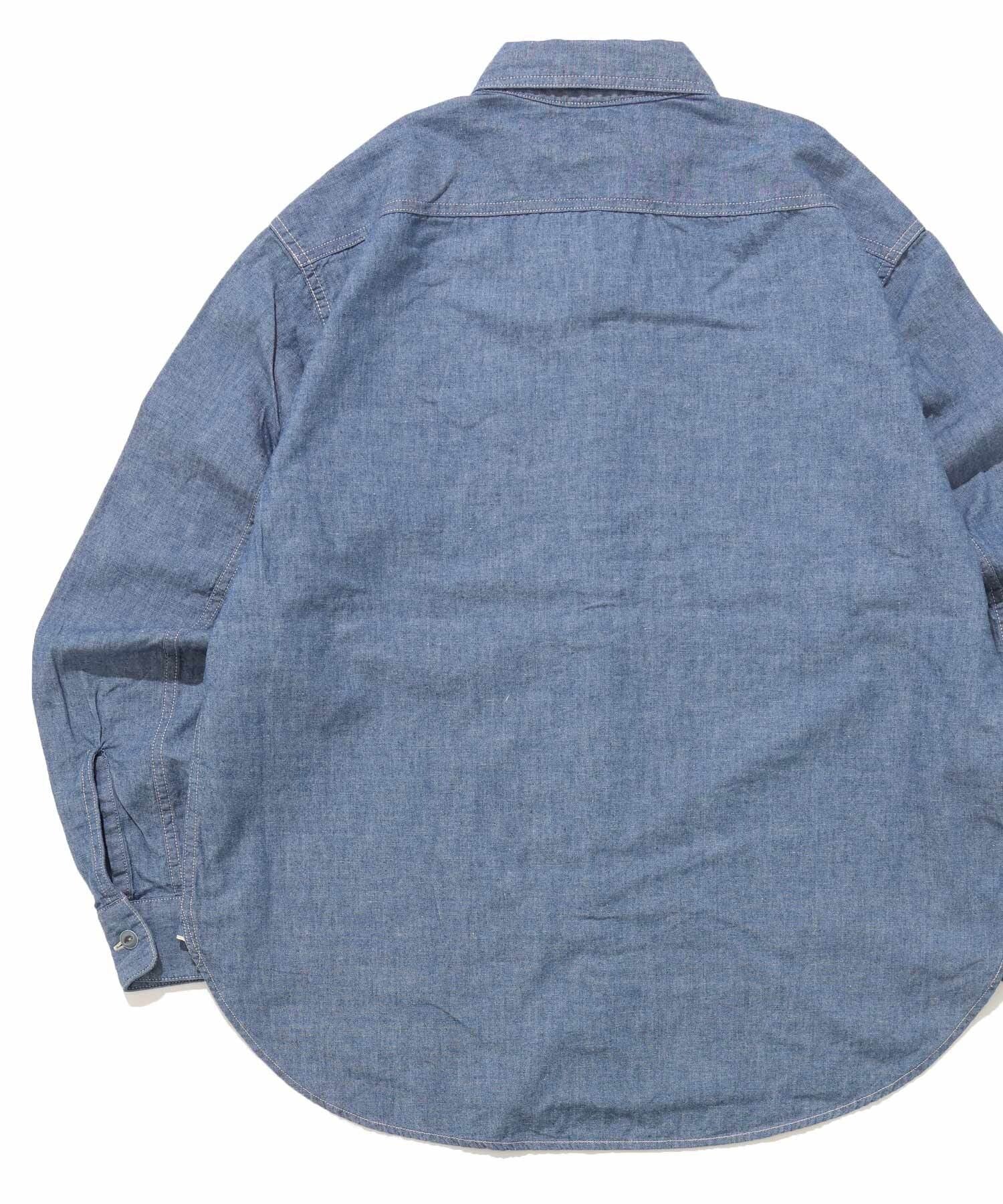 GS2529920 5OZ CHAMBRAY WORK L/S(O/WASH) - BLUE