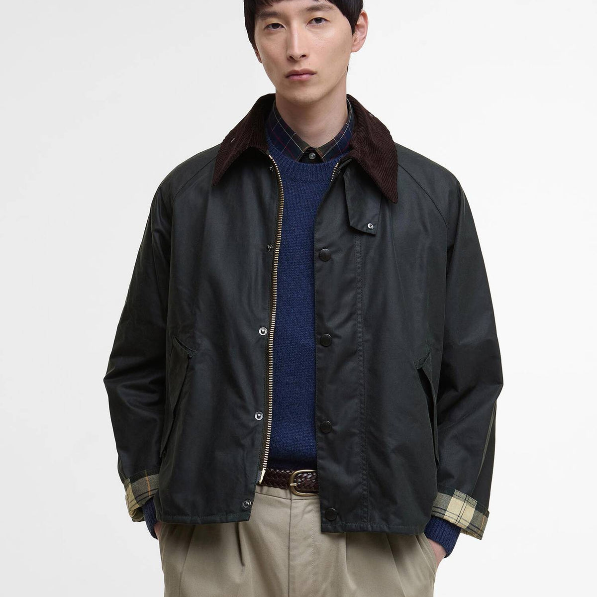 MODIFIED TRANSPORT WAX JACKET - SAGE