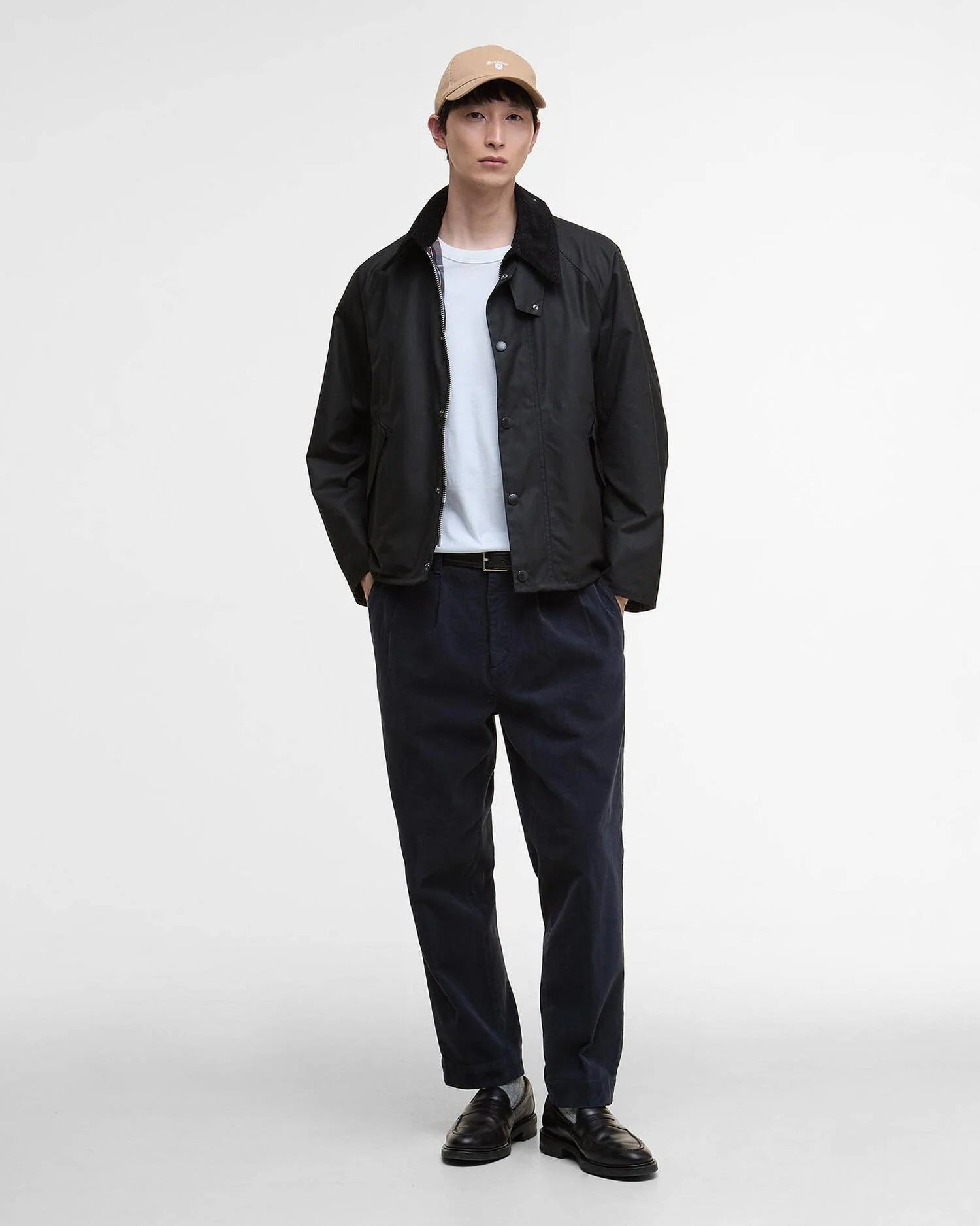 MODIFIED TRANSPORT WAX JACKET - BLACK